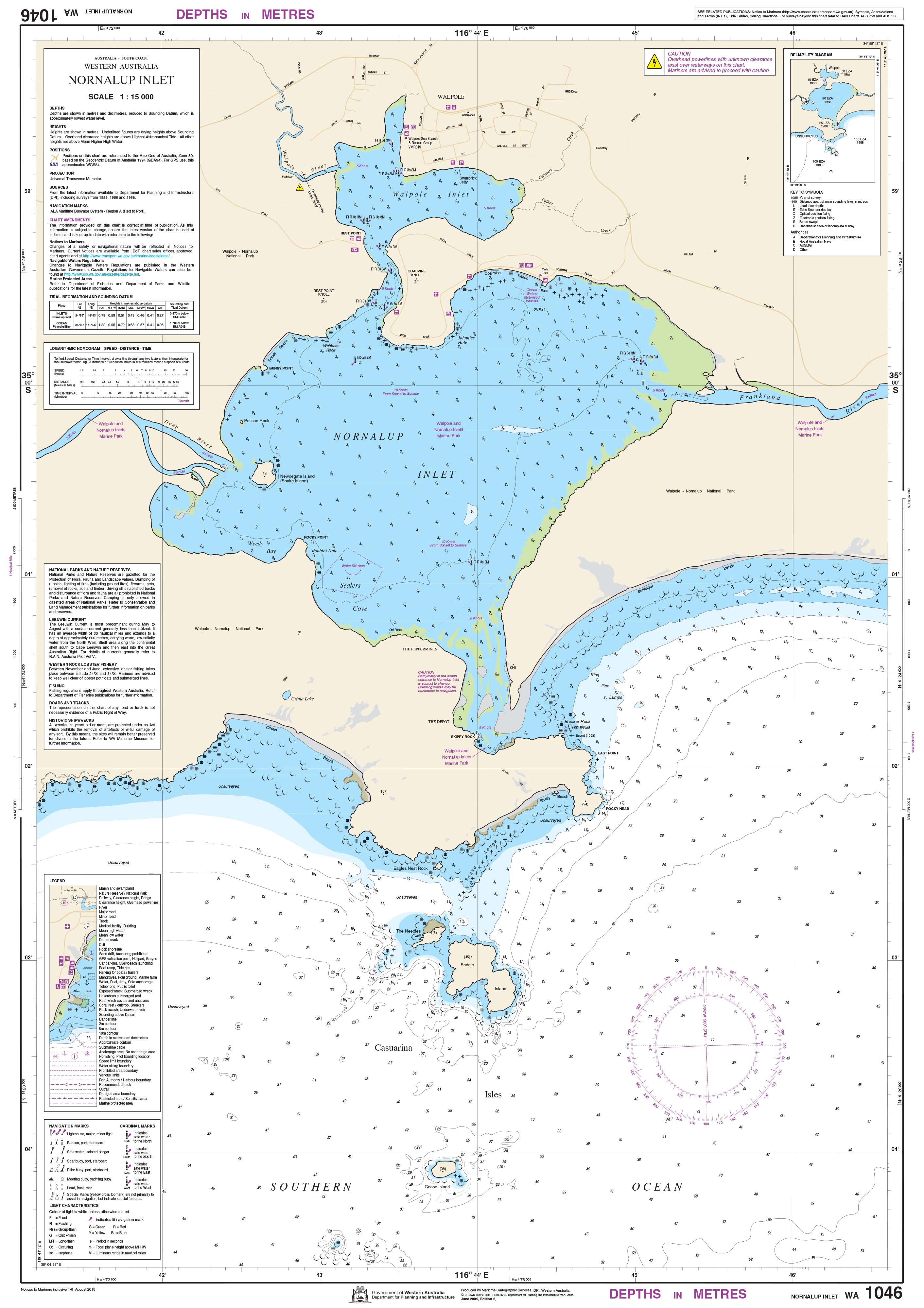 1046 Nornalup Inlet DPI Chart - Marine Navigation Map for Fishing & Boating | Waterproof Nautical Chart for Coastal Exploration & Outdoor Adventures