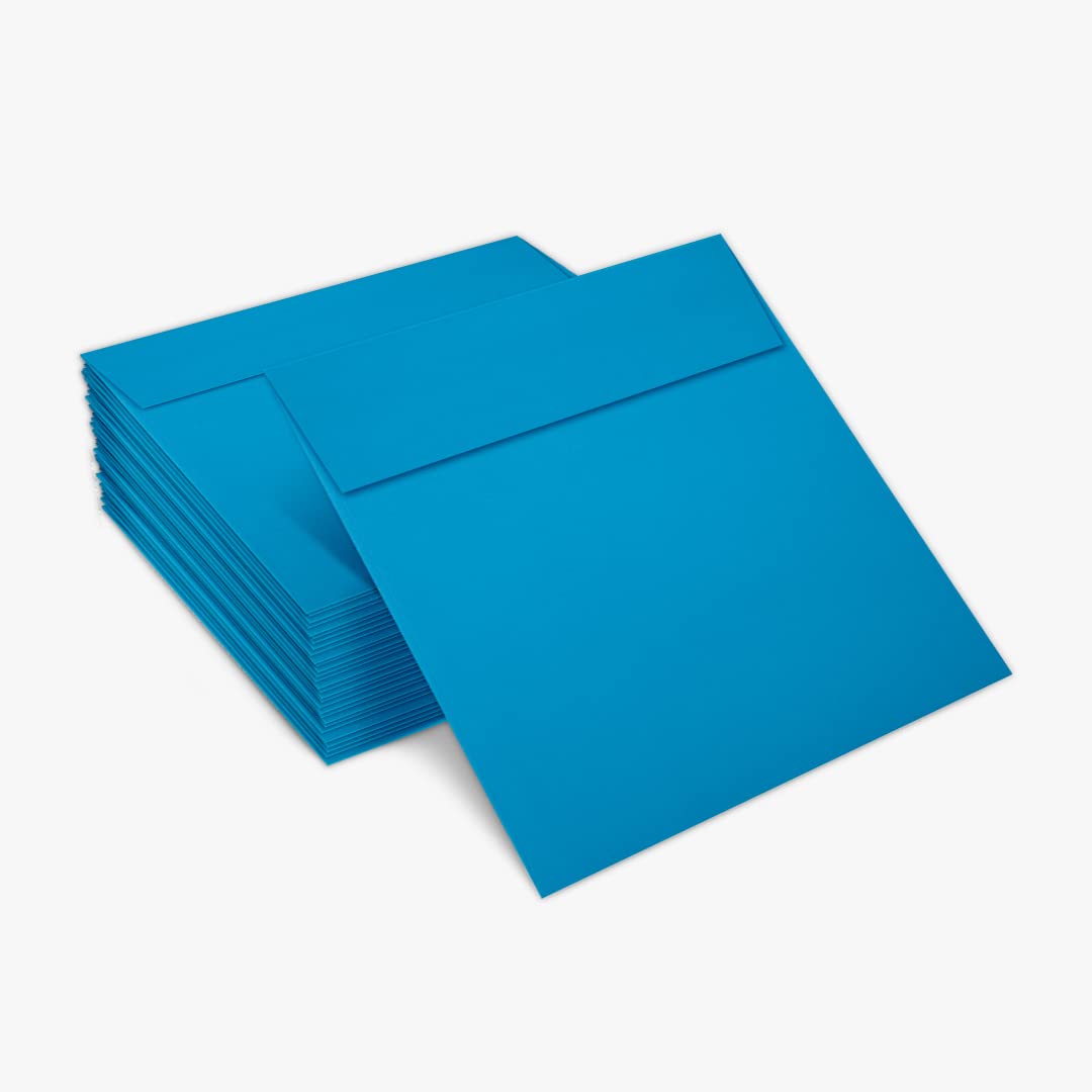 Premium Square Invitation Envelopes 5x5 Inches - Self-Sealing Peel & Press Design - 80lb Text Weight - Pool Blue - 1000 Pack - Perfect for Wedding Invitations, Greeting Cards, Party Favors and Business Correspondence
