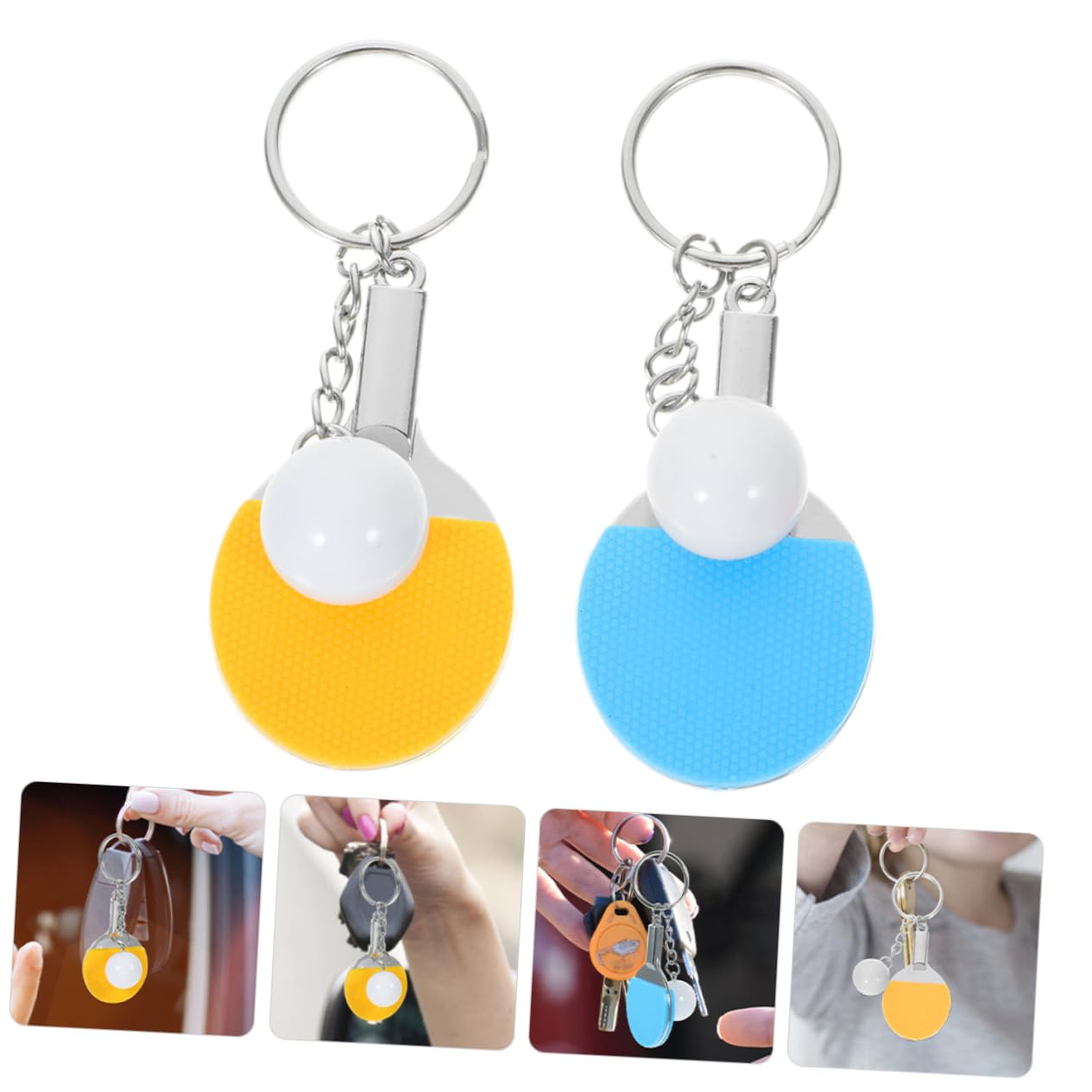 Outanaya Sports Ball Keychains Set - Bulk Table Tennis Keyrings for Athletes, Fans & Gifts | Perfect for Backpacks, Gym Bags & Keychain Collections