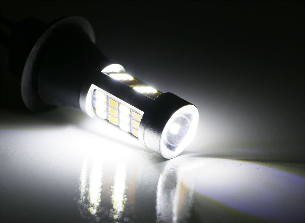 42 SMD 1156 7506 Switchback LED Bulbs - White/Amber Dual Color for Daytime Running Lights & Turn Signals - Perfect for Cars, Trucks, SUVs & Motorcycles