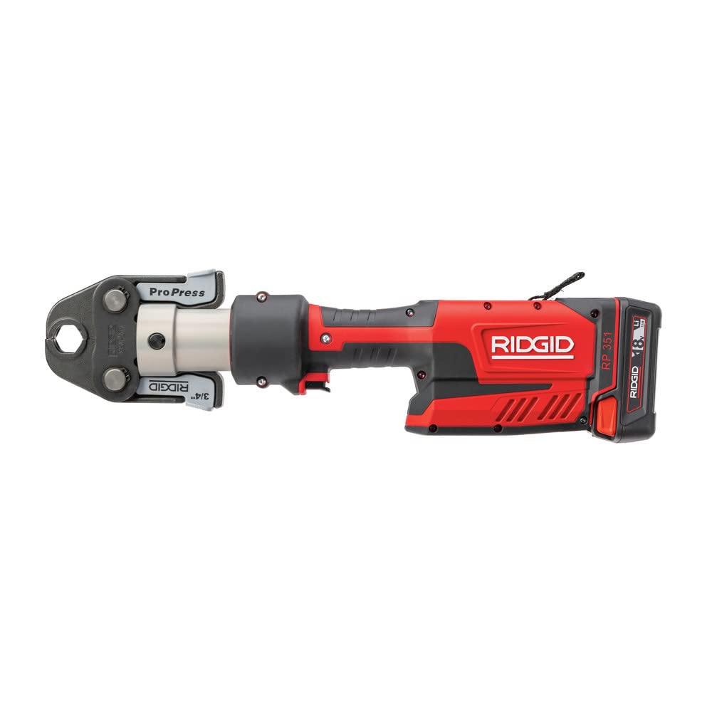 RIDGID 70818 RP 351 ProPress Pressing Tool Kit with 18V Battery & Charger - Includes MegaPress Jaws (1/2