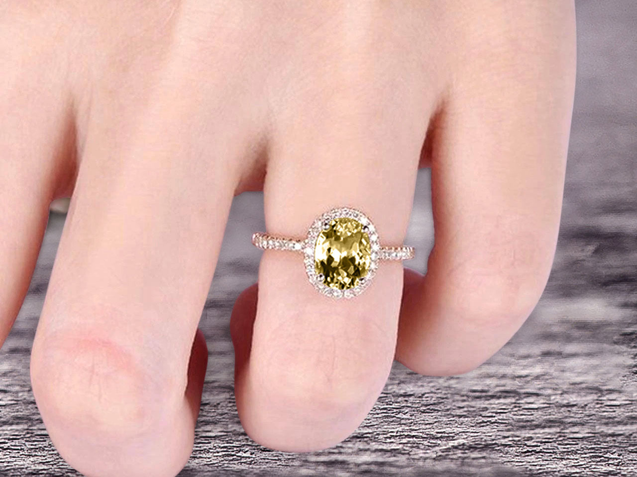 1.50 Carat Oval Cut Champagne Diamond Moissanite Halo Engagement Ring in 10k Rose Gold - Perfect for Proposals, Weddings & Anniversary Gifts