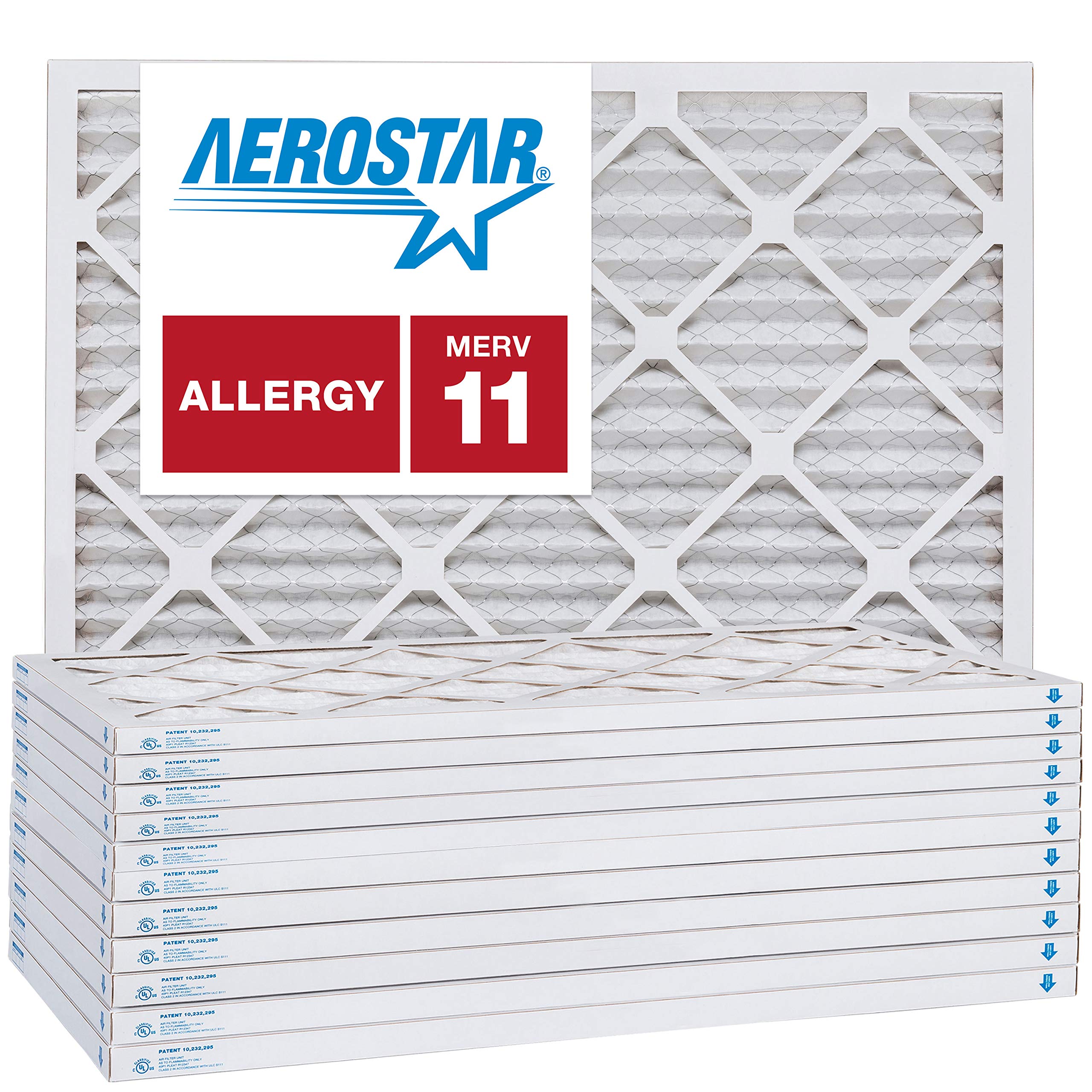 Aerostar 15x20x1 MERV 11 Air Filter - 12 Pack for AC, Furnace & HVAC Systems - Traps Dust, Pollen & Allergens - Perfect for Homes, Offices & Commercial Spaces