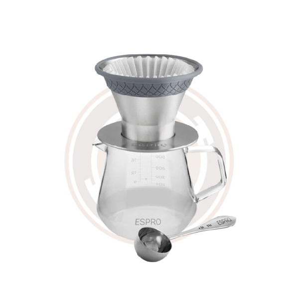ESPRO Bloom Pour Over Coffee Brewing Kit - Premium Drip Coffee Maker Set with Stainless Steel Filter for Home, Office & Travel - Perfect for Specialty Coffee Lovers & Baristas