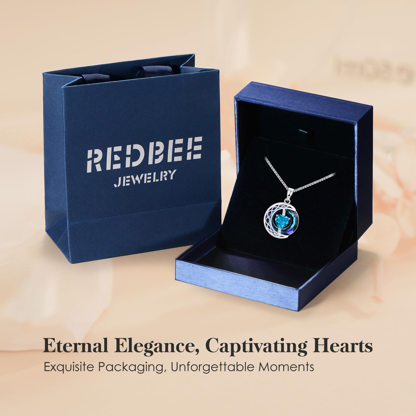 LIANYU Women's Sapphire Necklace - Elegant Jewelry Gift for Wife, Girlfriend, Mom - Perfect for Birthday, Anniversary & Special Occasions