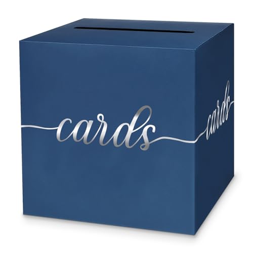 Navy Blue and Silver Card Box