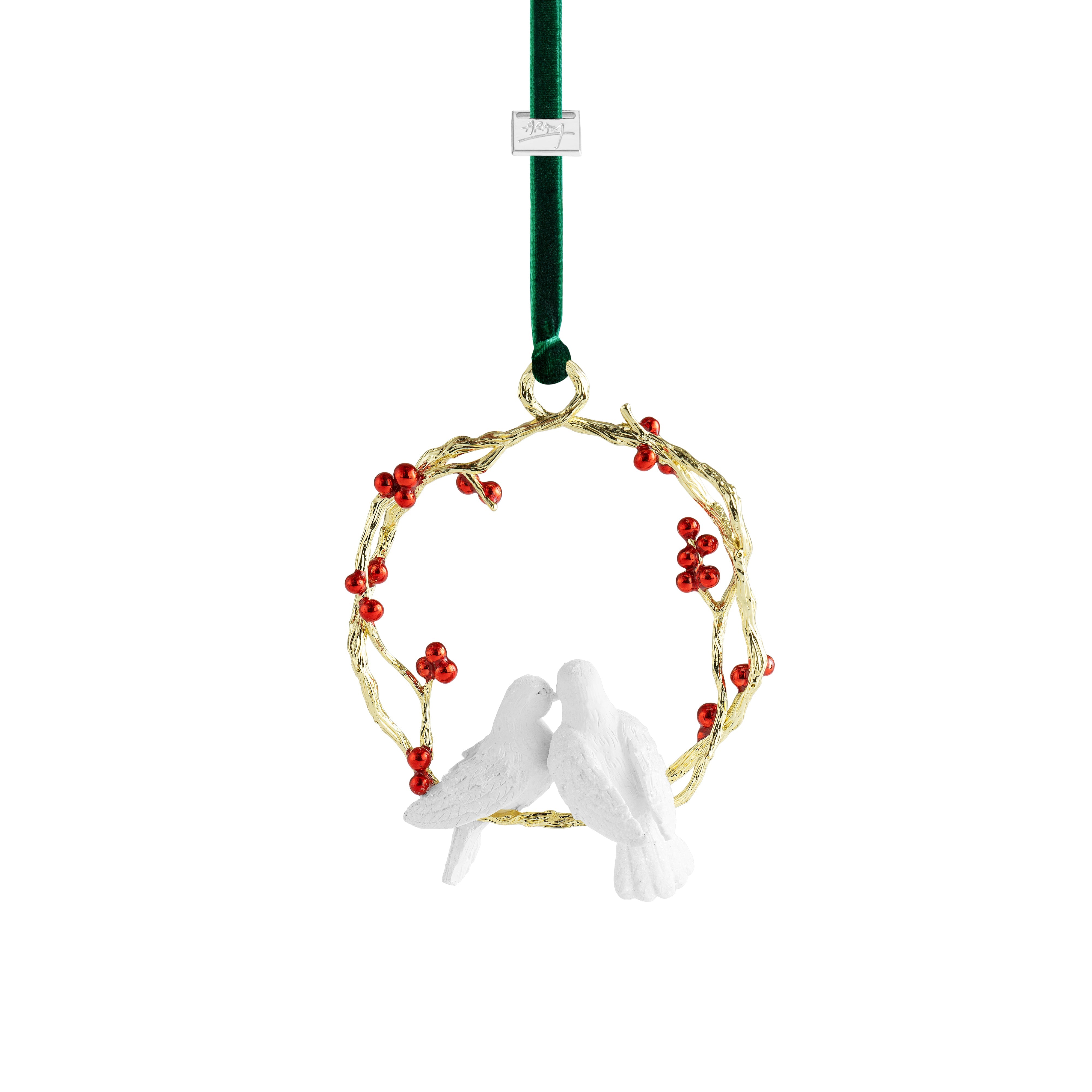 Handmade Turtle Doves Christmas Ornament - Elegant Ceramic Love Bird Decor for Holiday Tree, Wedding Gift & Home Decoration - Perfect for Christmas Decorations, Anniversary Gifts and Romantic Home Accents