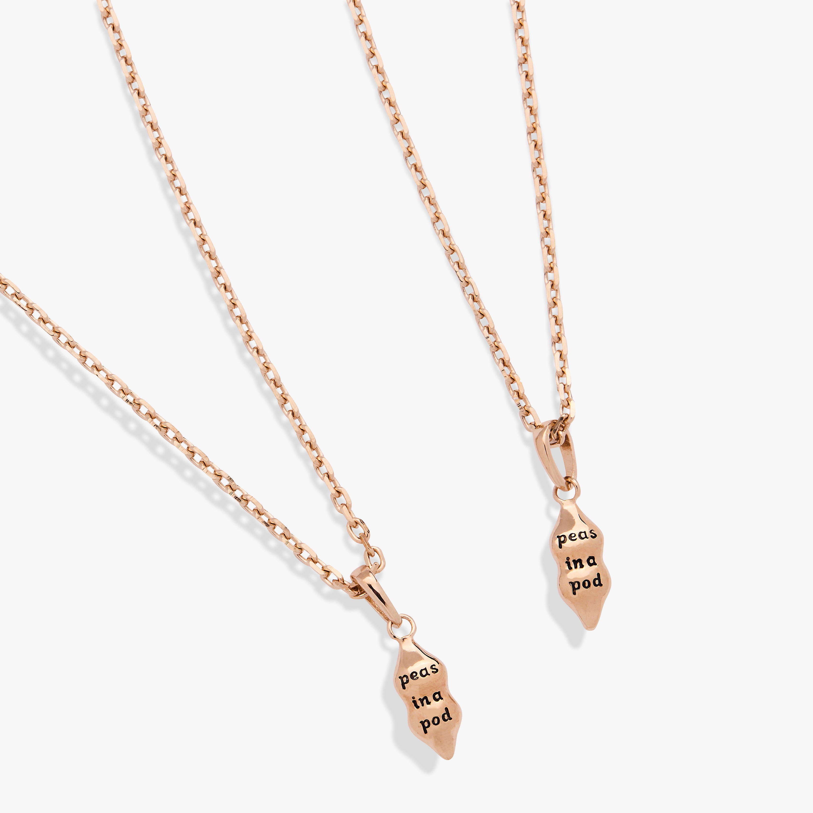 2 Peas in a Pod Adjustable Necklace Set - Best Friend Matching Jewelry for Sisters, Couples & BFFs - Perfect for Birthdays, Anniversaries & Gift Giving