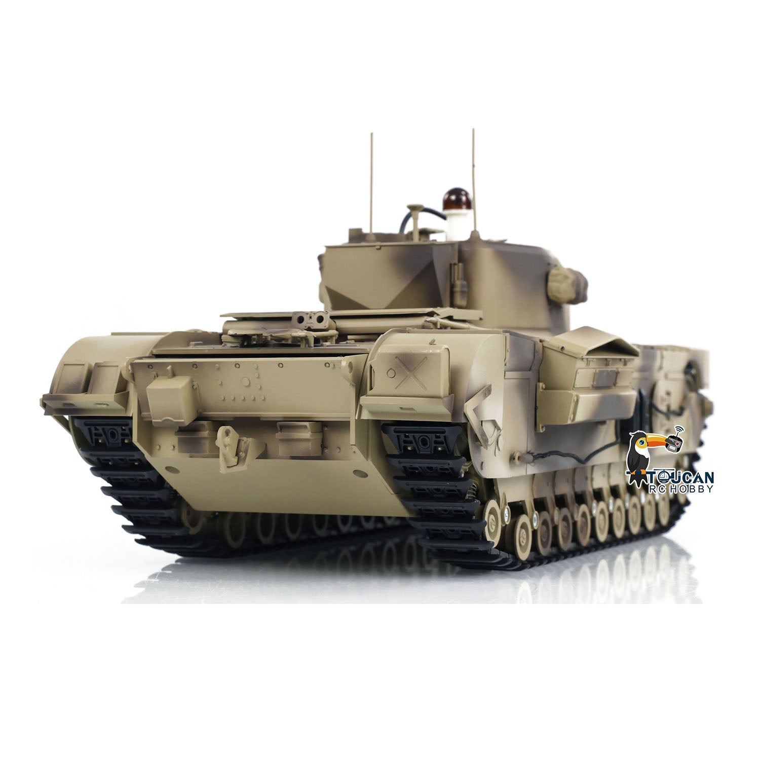 US Stock 1/16 Scale Military RC Battle Tank - Churchill Mk.VII with Metal Tracks & Gearbox, Infrared Battle System, Tongde Electric Tank for Adults & Collectors | Perfect for War Reenactments, Hobby Battles & Display Collections