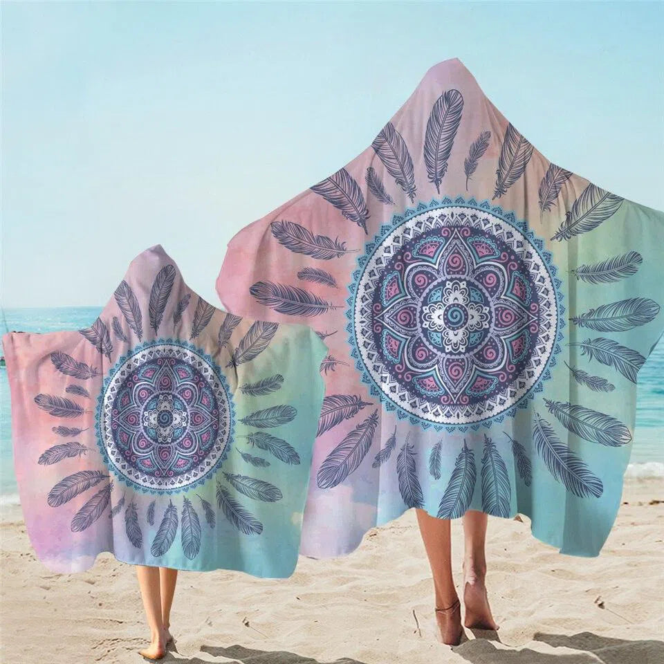 Kuta Beach Hooded Towel for Kids & Adults - Soft, Absorbent, Quick-Dry Beach Towel with Hood - Perfect for Swimming, Surfing, Beach Trips & Poolside Relaxation