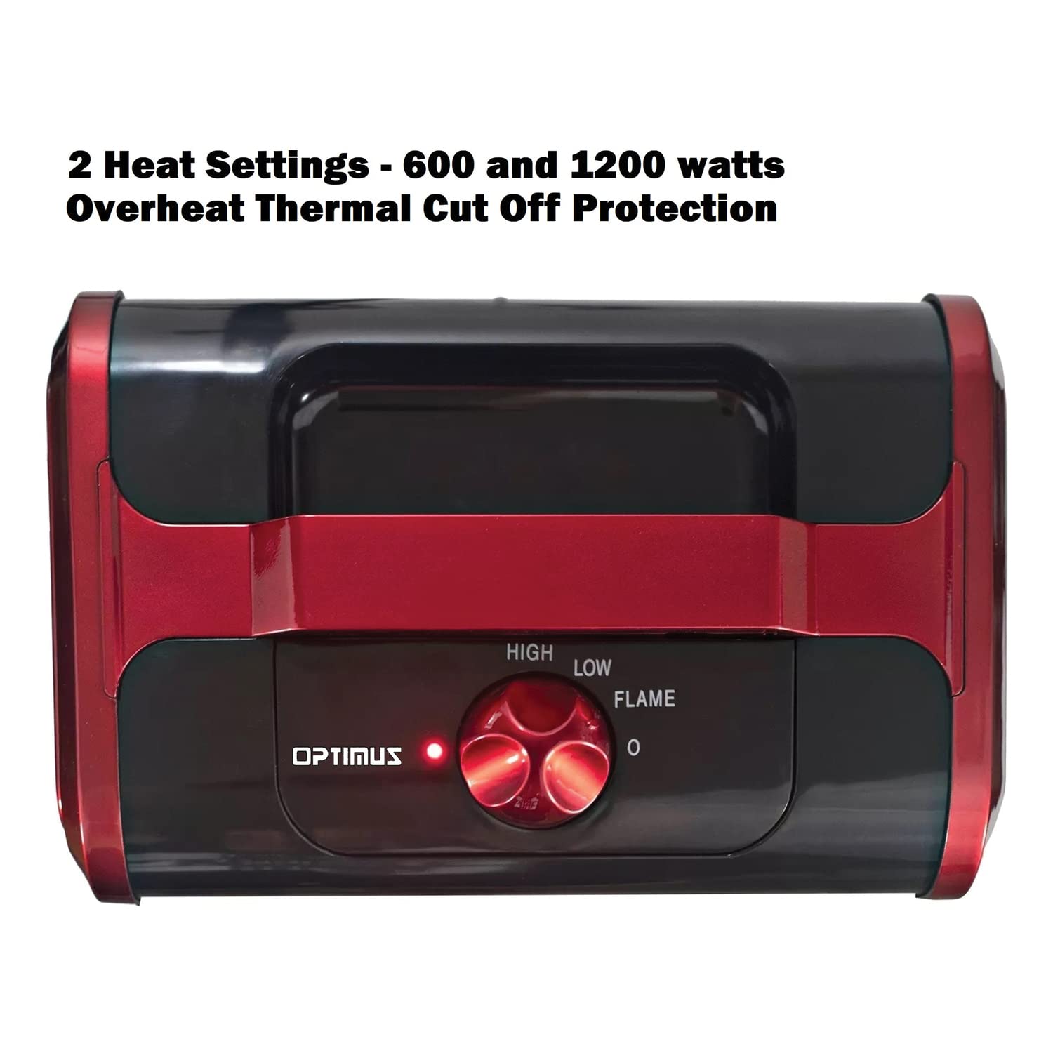 Portable Flame Effect Mini Fireplace Heater - Realistic Electric Fireplace with Adjustable Temperature, Red - Perfect for Bedroom, Office & Small Space Heating