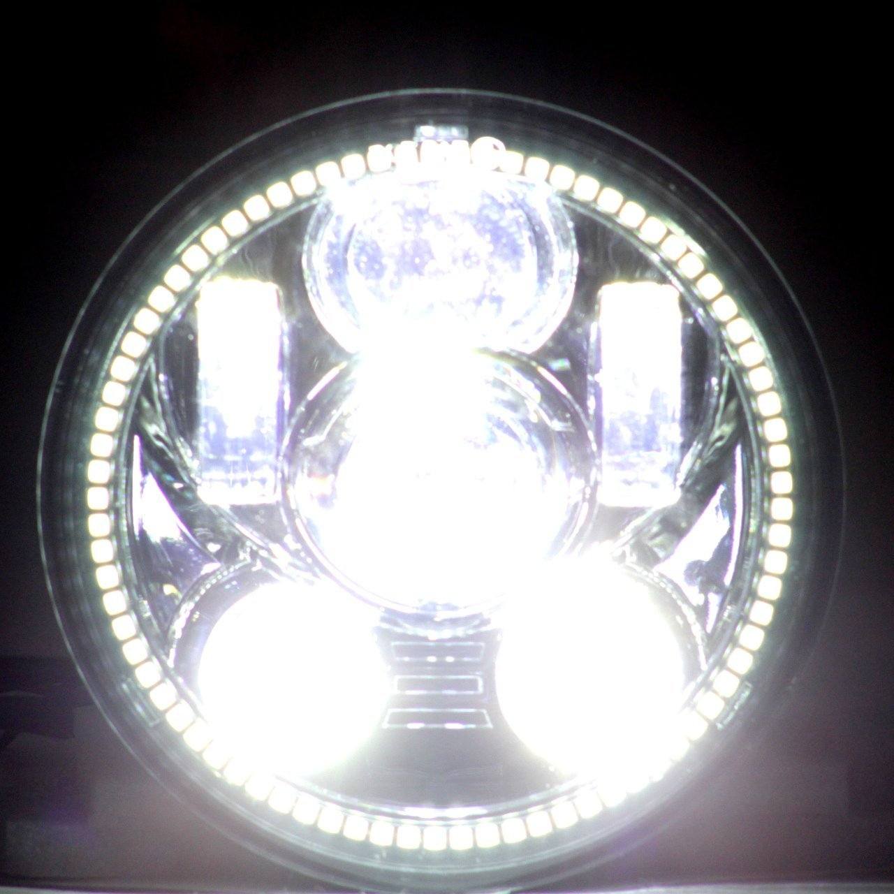 Eagle Lights Generation III LED Headlight with Halo Ring - Compatible with Honda VTX 1300 & 1800 Motorcycles - Includes VTX Bracket & Hardware - Upgrade for Night Riding & Enhanced Visibility