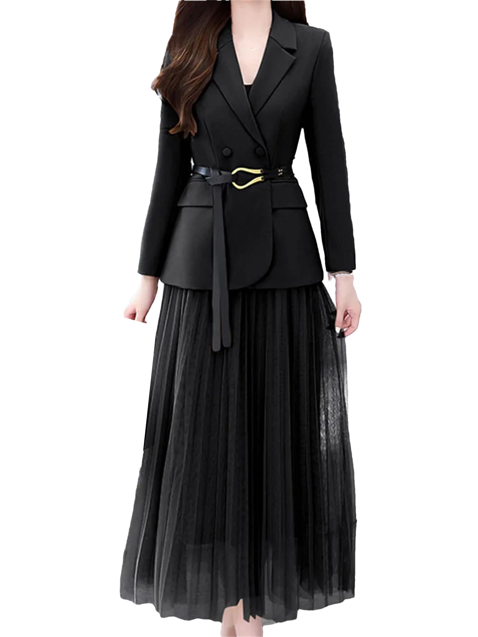 Women's Spring Blazer Suit with Skirt - Professional 2-Piece Office Dress Set for Business, Work & Formal Occasions | Perfect for Meetings, Interviews & Corporate Events