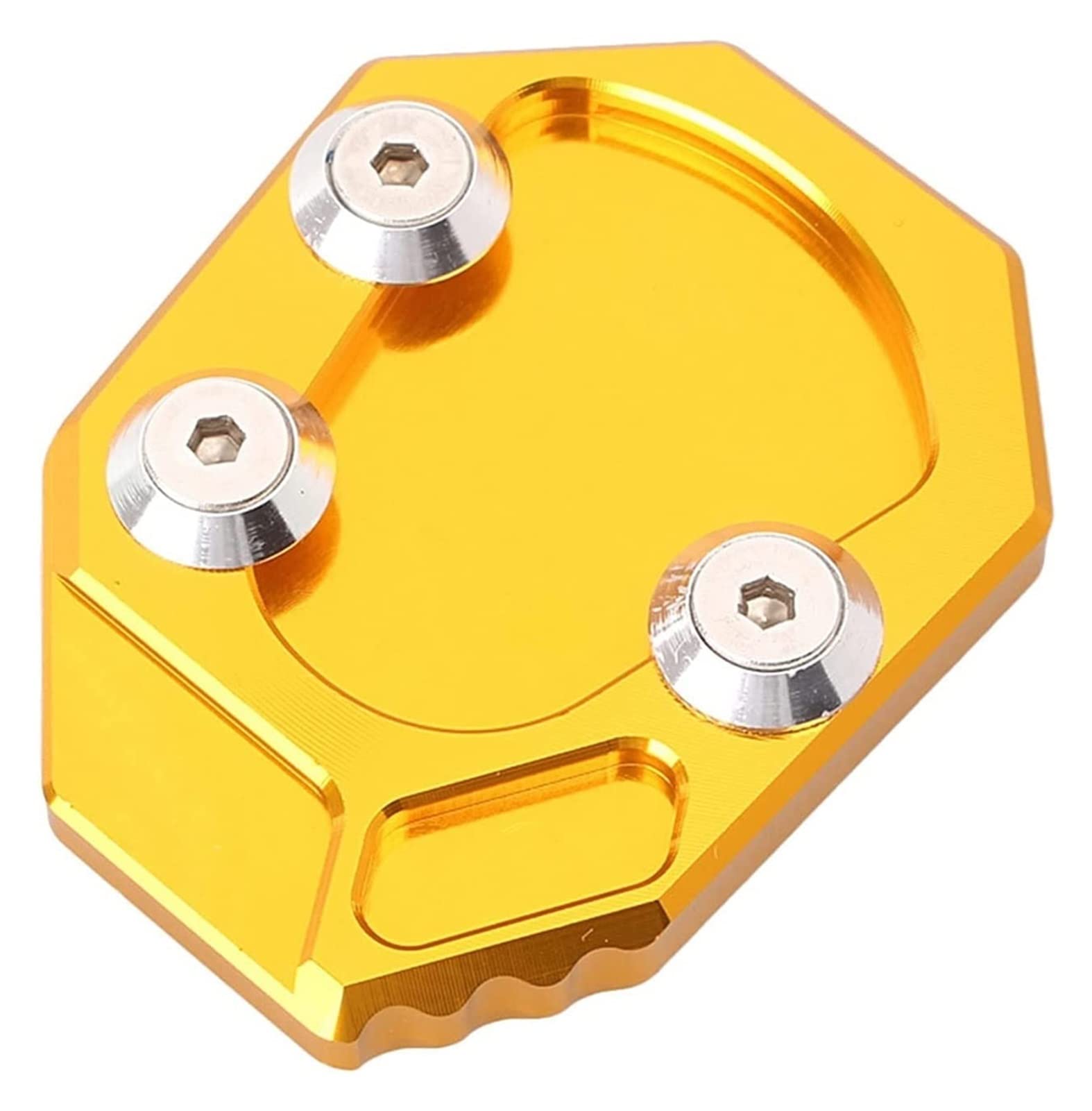 CNC Aluminum Motorcycle Kickstand Pad - Heavy Duty Side Stand Plate for Yamaha YZF R1 2009-2015 - Gold Color - Prevents Sinking on Hot Pavement & Soft Ground - Perfect for Parking on Asphalt, Grass or Gravel