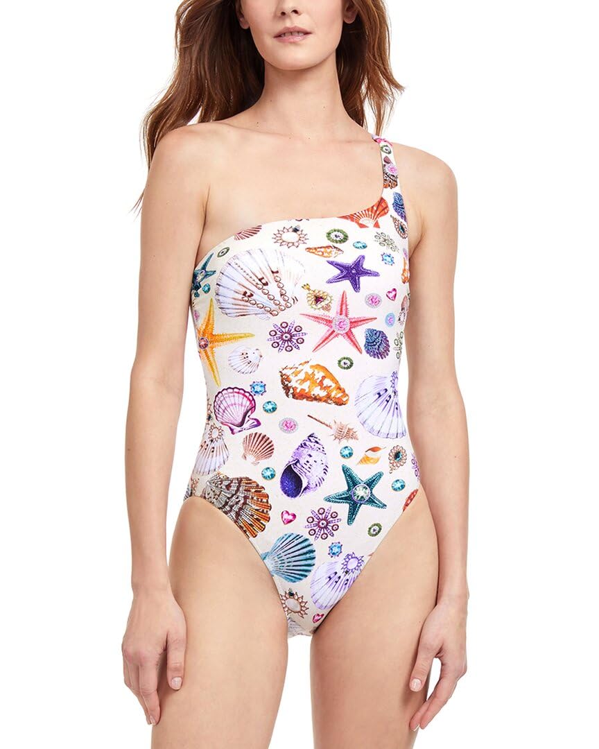Gottex Women's One Piece Swimsuit - White Sands Shoulder Design, UPF 50+ Sun Protection, Comfortable & Stylish for Beach, Pool & Vacation
