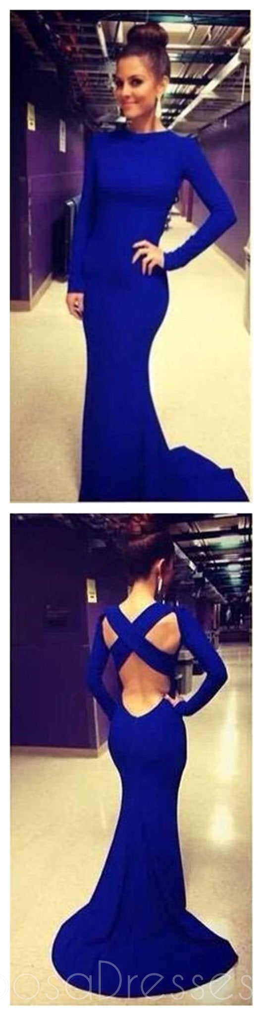 Elegant Mermaid Prom Dress with Long Sleeves | Sexy Formal Evening Gown for Homecoming, Quinceañera & Special Occasions | PD0133