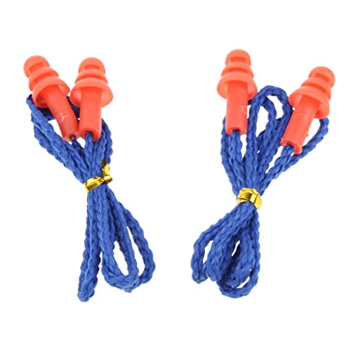 2 Pairs Soft Silicone Earplugs for Swimming & Water Sports - Comfortable Noise Reduction Ear Plugs with Safety String - Perfect for Pool, Surfing, Snorkeling and Showering