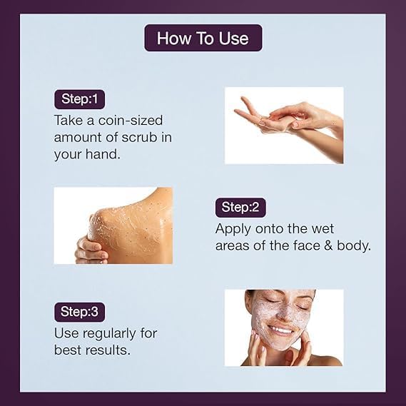 Best Face & Body Cleansing Scrub Gel for Women - Gently Exfoliates Dead Skin, Reduces Dirt & Oil - 100ml | Perfect for Daily Skincare Routine & Spa Treatment at Home