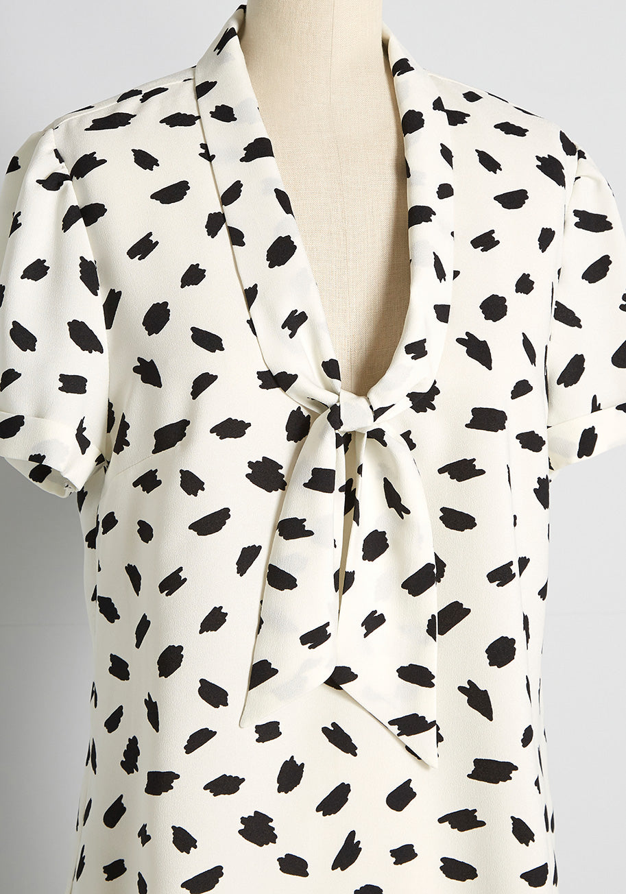 Elegant Tie Neck Blouse for Women - Stylish Office & Party Wear - Perfect for Work, Date Night & Special Occasions