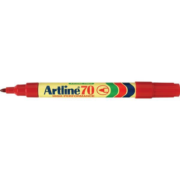 Artline 70 Permanent Marker Bullet Tip - Red Ink for Office, School & Home Use - Ideal for Labeling, Crafting & Writing on Various Surfaces