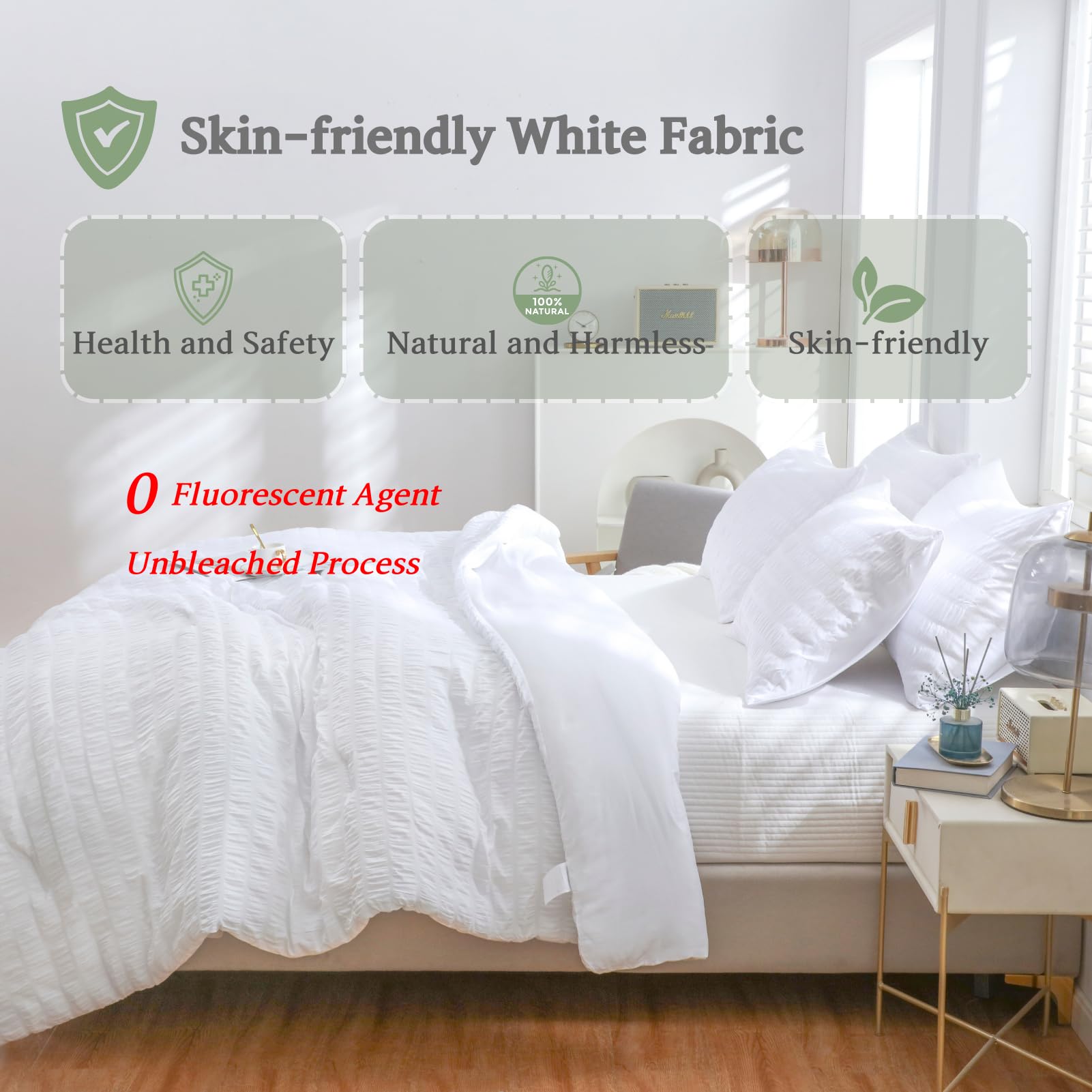 Haowaner Twin XL/Twin White Comforter Set - Soft & Cozy College Dorm Bedding for Boys & Girls - Perfect for Dorm Rooms, Apartments & Guest Bedrooms