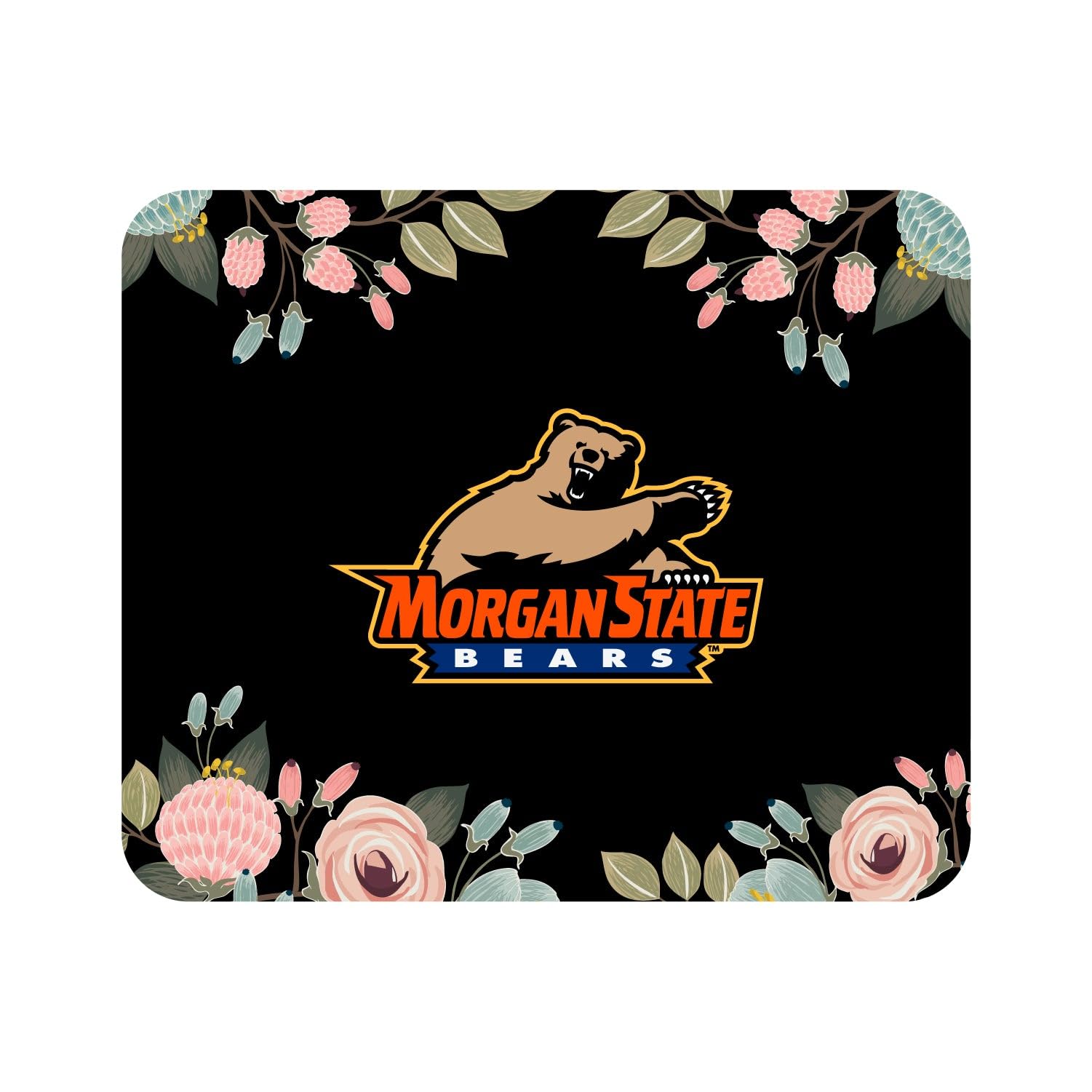 Morgan State University Mouse Pad - Non-Slip Fabric Gaming & Office Desk Mat with Floral Pink Design - Perfect for Work, Gaming & Study