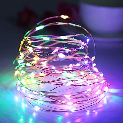 16.5FT LED Fairy Lights Battery Operated - Multi-Colored Copper Wire Starry String Lights for Christmas Decorations, Wedding Party, Bedroom, Patio & Indoor Home Decor - Perfect for Creating Romantic Ambiance and Festive Atmosphere