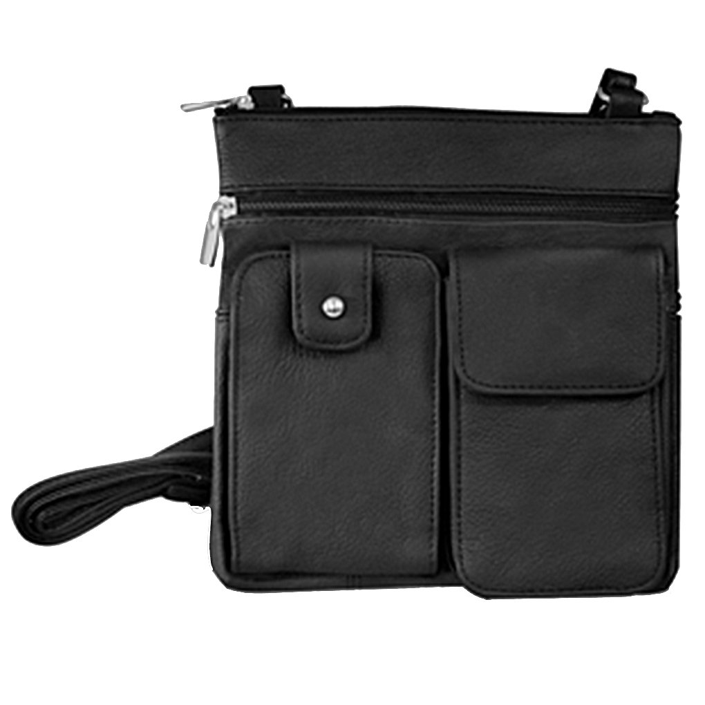Premium Silver Fever Leather Crossbody Bag - Stylish & Functional Travel Organizer for Everyday Use (Black) | Perfect for Commuting, Shopping & Travel Accessories