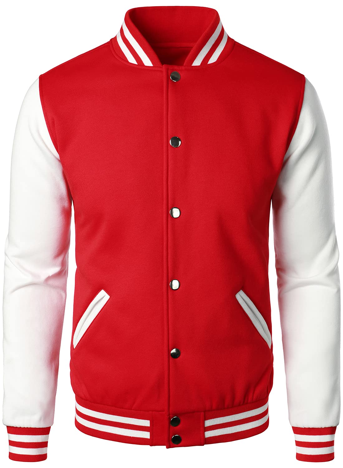 Men's Varsity Baseball Jacket - Cotton Blend Letterman Jacket with Embroidered Letters | Retro Athletic Style for School, Sports & Casual Wear