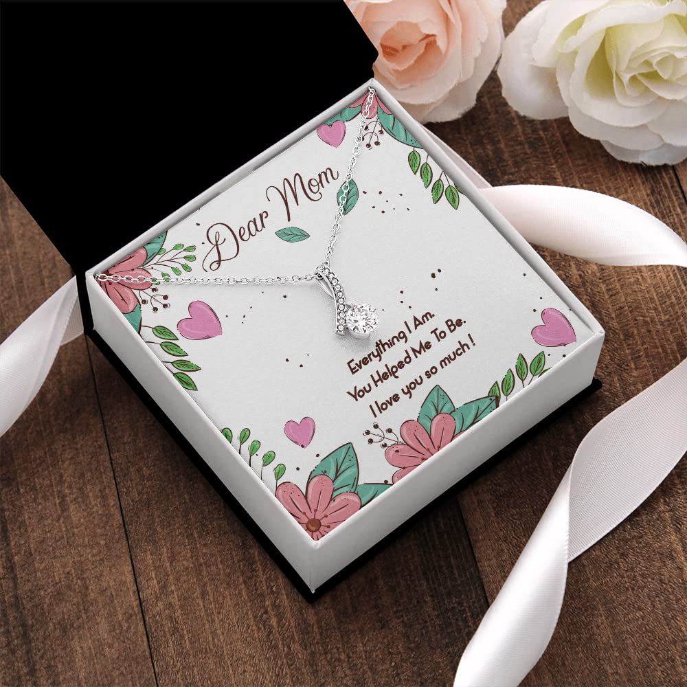 Zapbest Elegant Necklace Gift for Mom - Personalized Message Card, Birthday & Mother's Day Jewelry Present - Perfect for Special Occasions & Everyday Wear