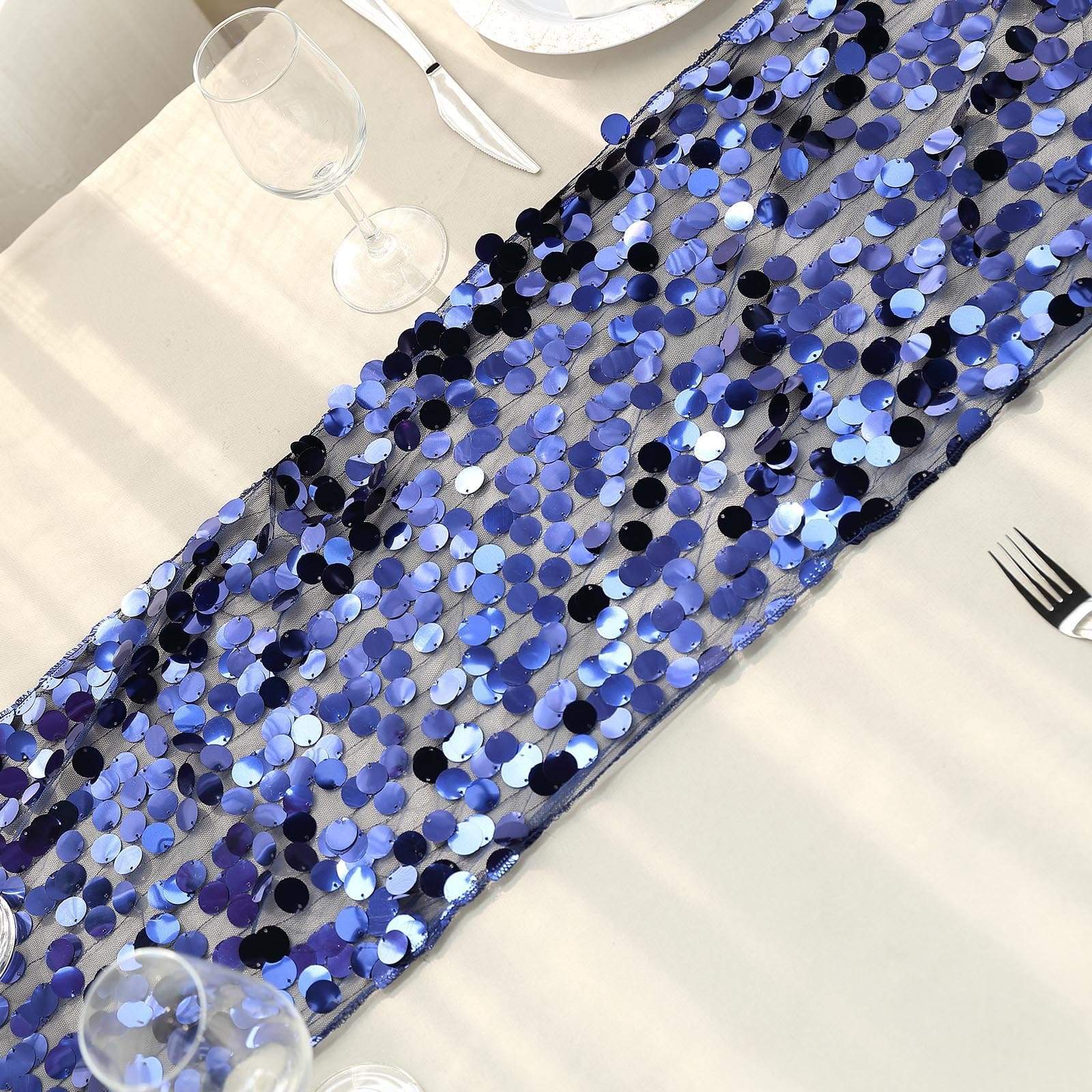 Large Payette Sequin Table Runner - Elegant Glittering Dining Table Decor for Weddings, Parties & Holiday Celebrations