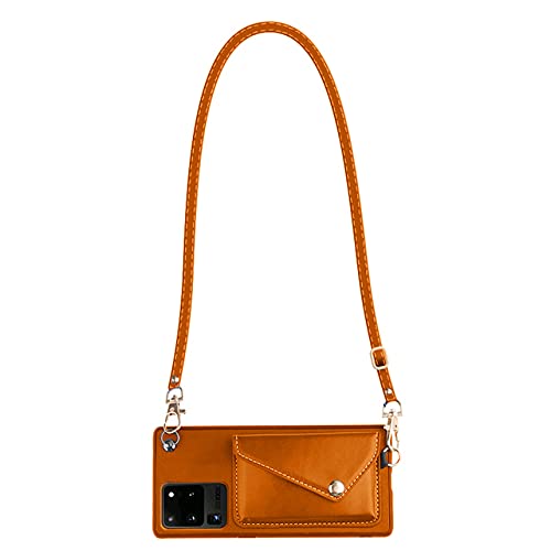 Premium Leather Wallet Crossbody Case for Samsung Galaxy A32 4G - Magnetic Flip Cover with Credit Card Holder, Strap & Kickstand | Shockproof Protective Phone Purse | Perfect for Travel, Shopping & Everyday Use (Orange)