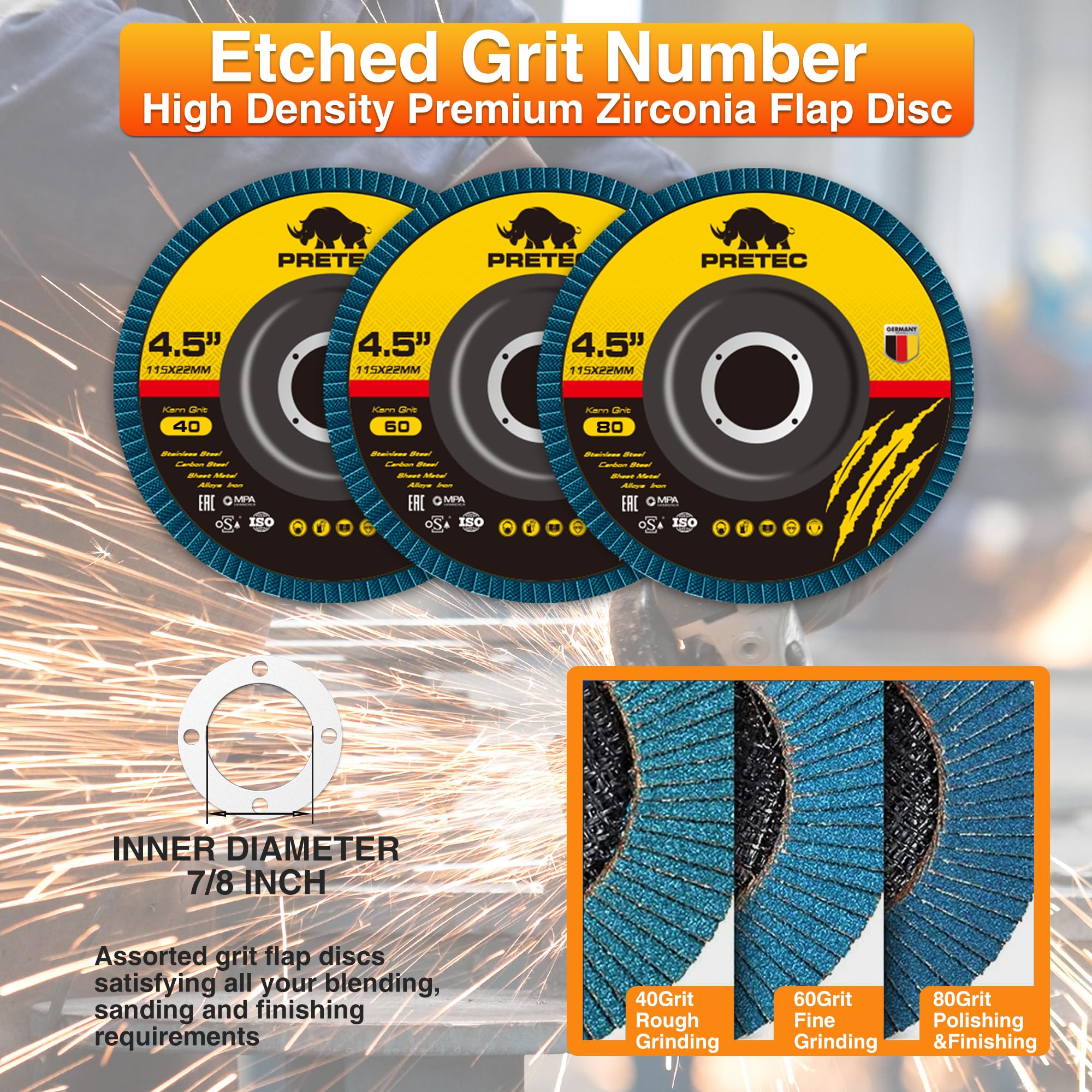 26-Pack Angle Grinder Disc Set - 20 Cut-Off Wheels, 3 Flap Discs & 3 Grinding Wheels (4.5 Inch) for Metal, Wood & Stone Cutting, Grinding & Polishing - Perfect for DIY, Construction & Metalworking Projects
