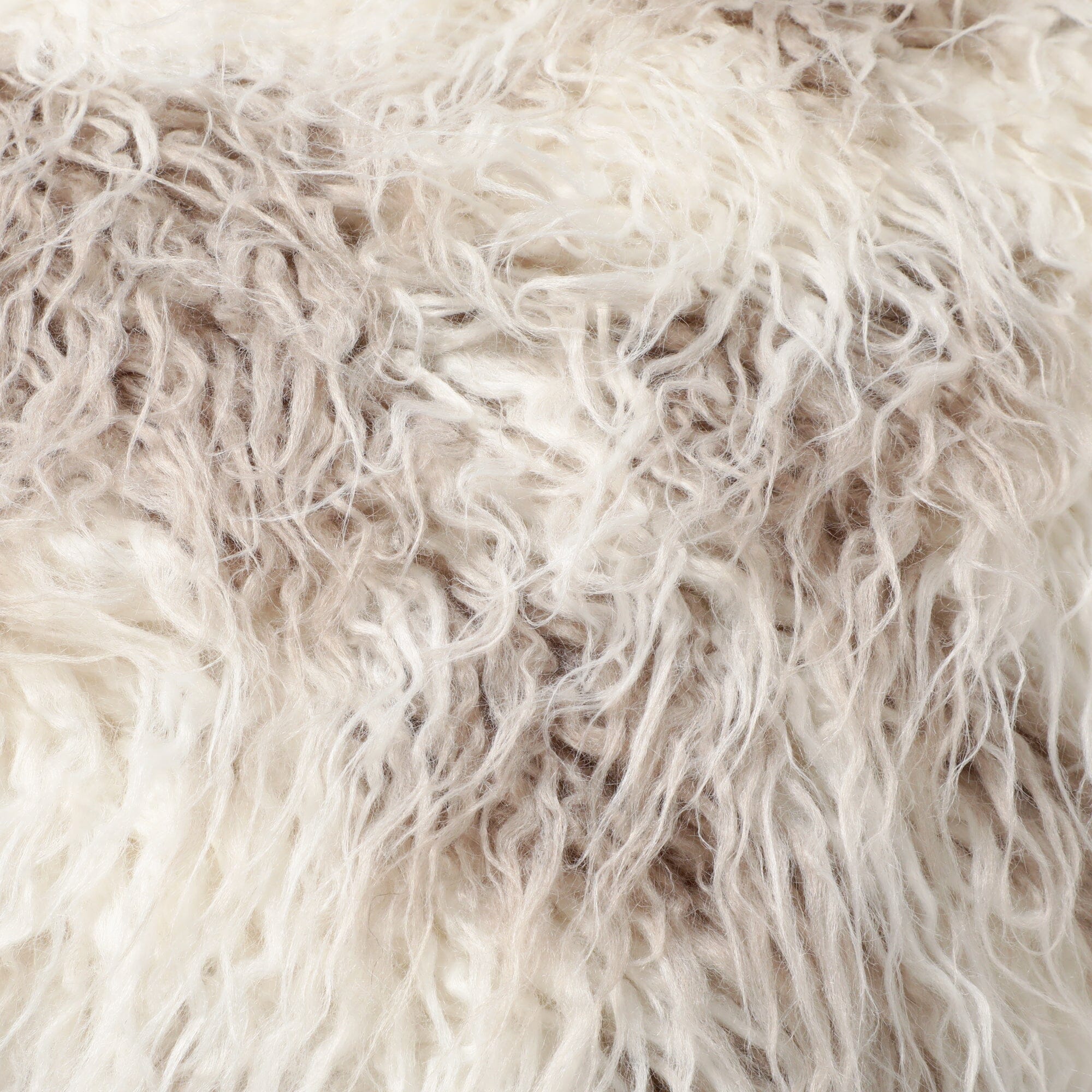 Premium Faux Fur Cushion Cover 18x18 Inches - Soft White & Beige Throw Pillow Case for Sofa, Bed, Living Room Decor