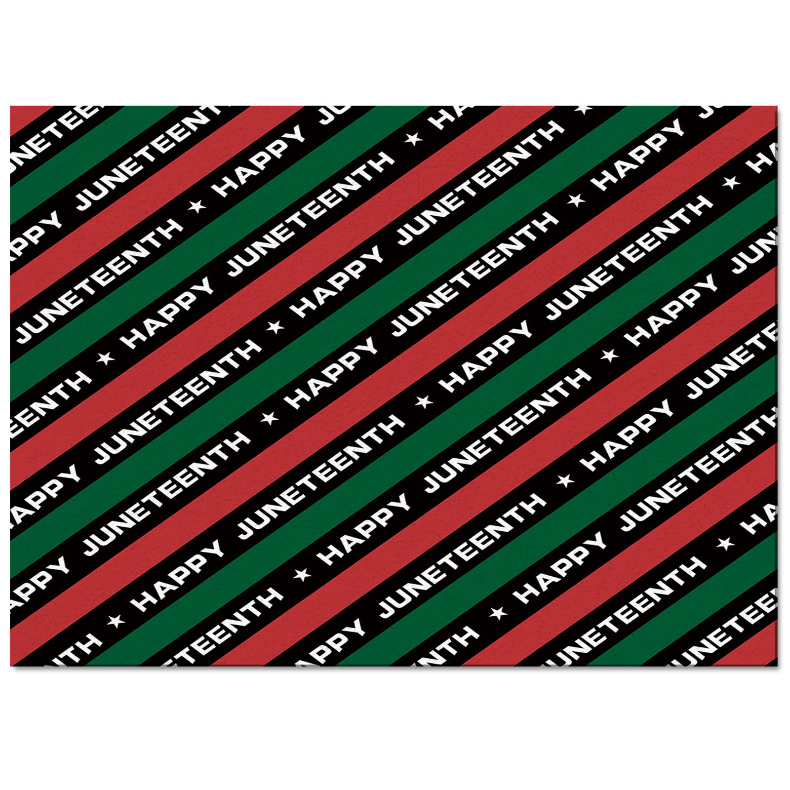 5'x8' Large Non-Slip Area Rug - Happy Juneteenth Striped Carpet in Red & Green for Bedroom, Living Room, Kitchen & Kids Room - Soft Floor Mat for Home Decor & Safety