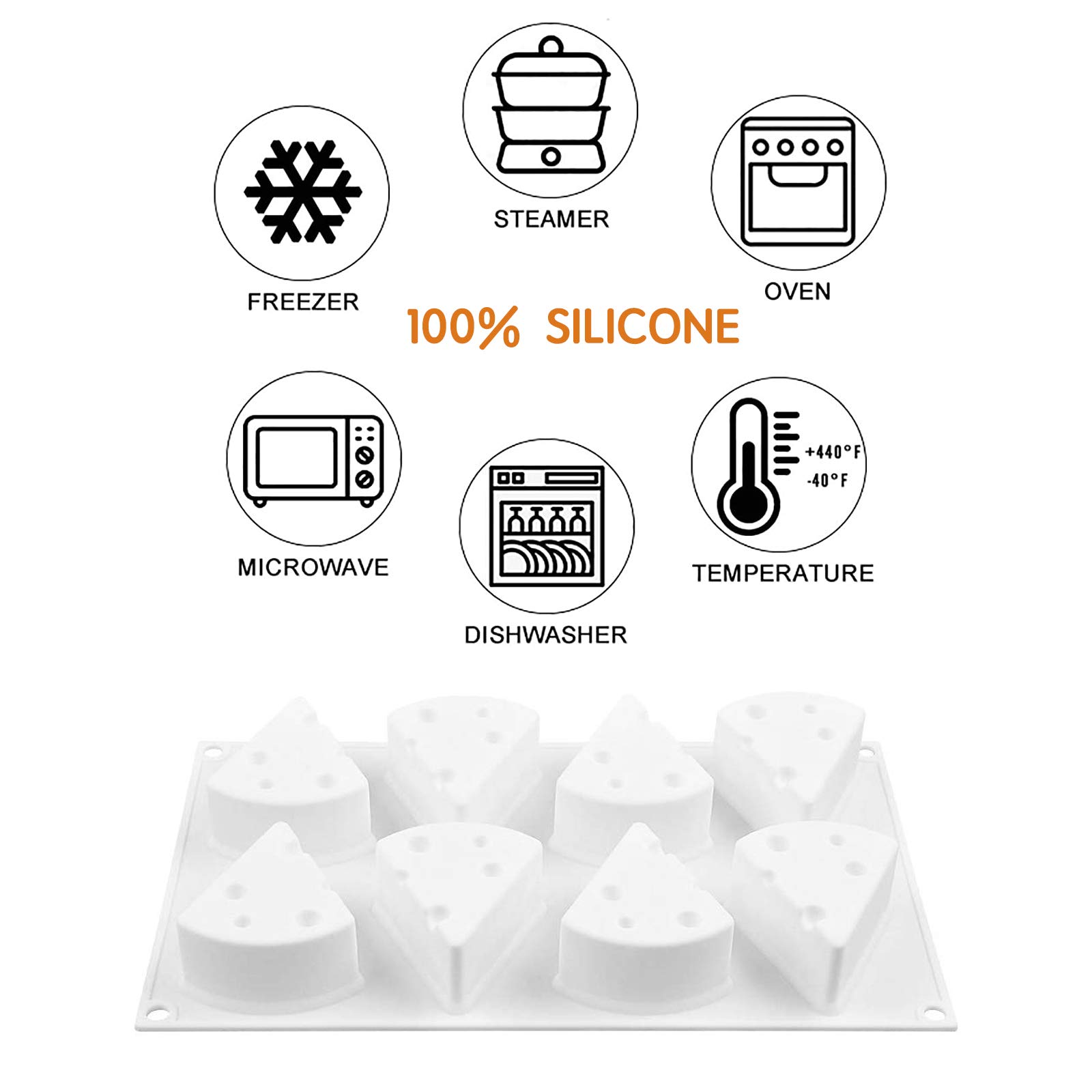 3D Silicone Baking Mold for Mousse Cake, Ice Cream & Chocolate - Cheese Shape Silicone Mold for Pastry, Candy & French Desserts | Perfect for Cake Decoration, Home Baking & Party Treats