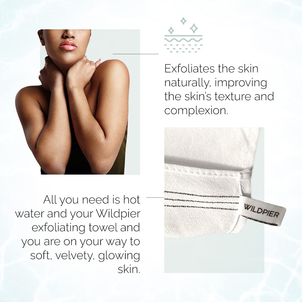 Organic Exfoliating Wash Towel for Body Scrub & Dead Skin Removal - Plant-Based Bath & Shower Scrubber for Spa, Back Cleansing & Deep Exfoliation - Perfect for Sensitive Skin & Daily Skincare Routine
