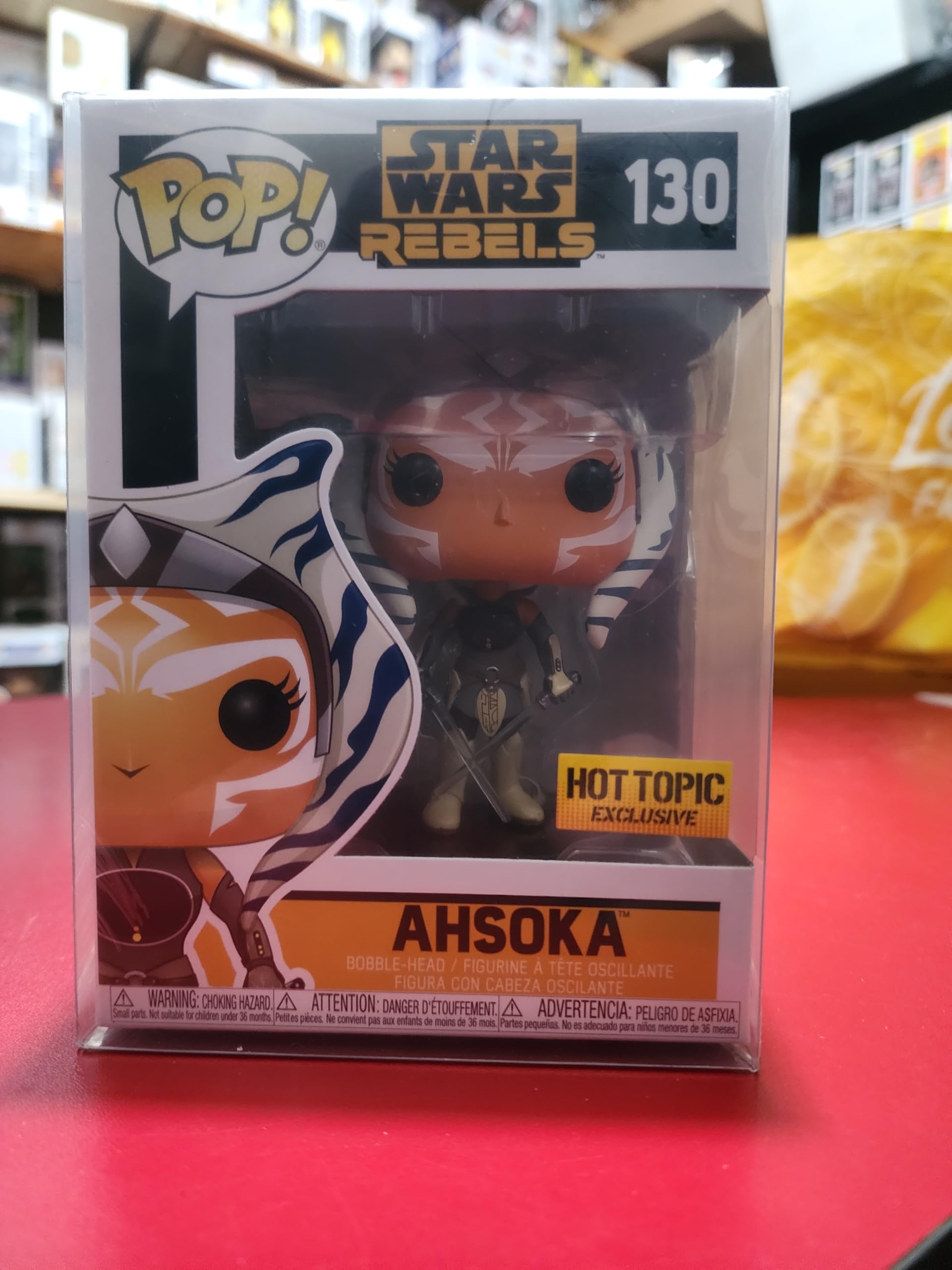 Funko Pop! Star Wars Rebels Ahsoka Tano #130 Vinyl Figure with Pop Protector Case - Hot Topic Exclusive Collectible for Display & Gift Giving