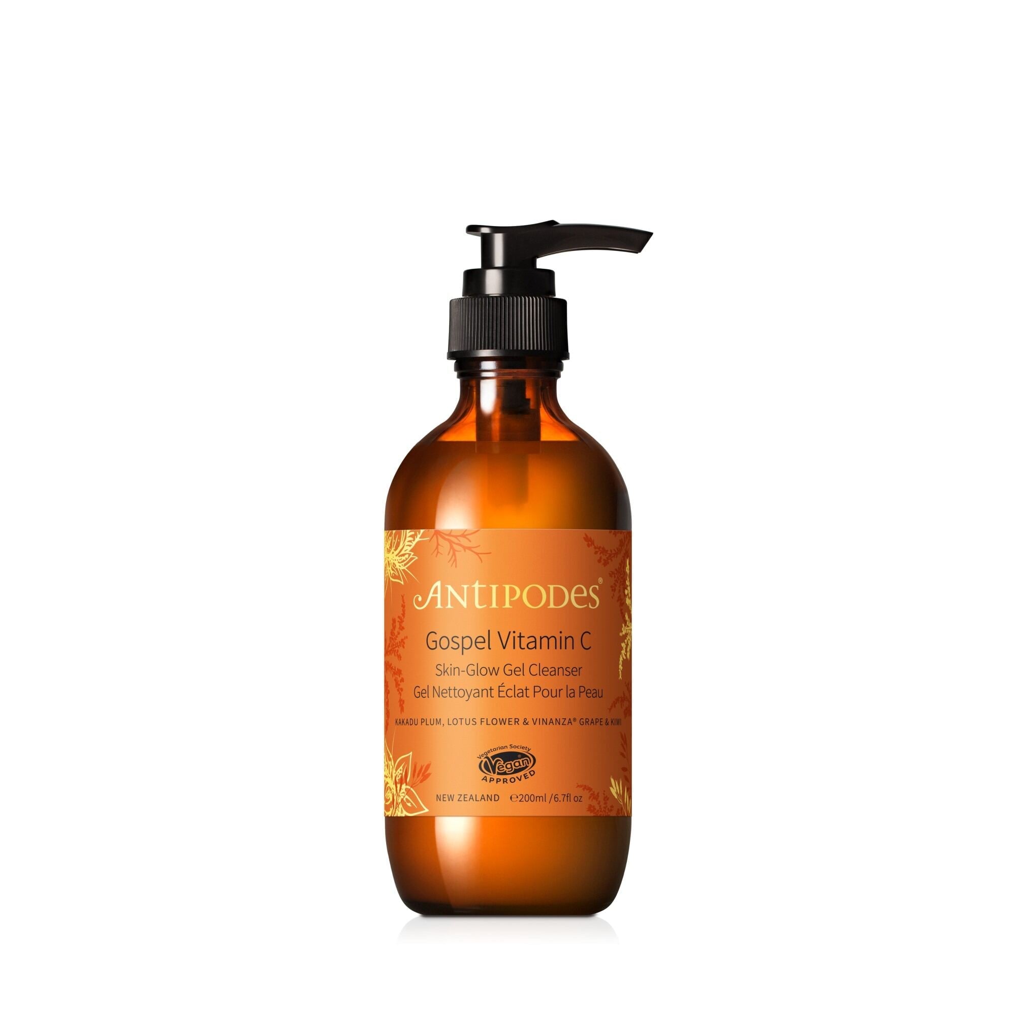 Antipodes Gospel Vitamin C Skin Glow Gel Cleanser - Brightening Facial Wash for Radiant Skin | Perfect for Morning & Night Skincare Routine