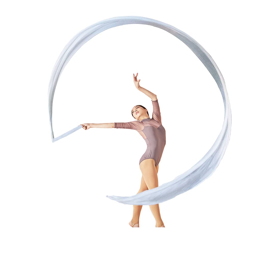 Aumulen 4M Dance Streamer - Real Silk Gymnastics Ribbon with Rod for Belly Dance, Worship & Church Adoration | Beginner Practice Streamers for Performances, Events & Home Training