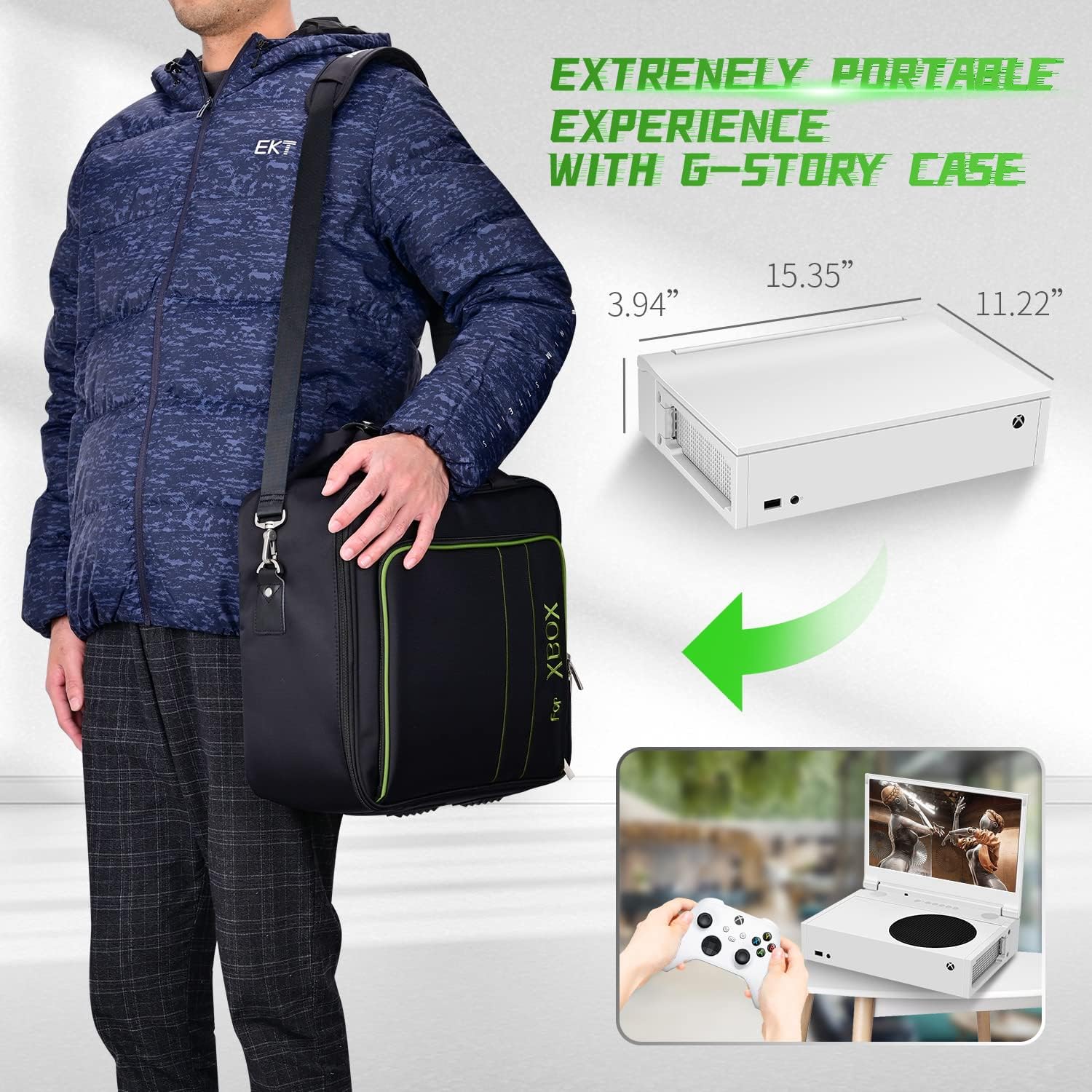 14'' G-STORY Portable Gaming Monitor for Xbox Series S - 1080P IPS Screen, HDR, FreeSync, Dual HDMI, Game Mode - Travel & Home Entertainment Display for Xbox, PS5, Laptop, and PC Gaming