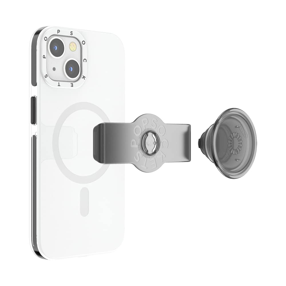 PopSockets iPhone 13 Case with Grip & Slide - Protective Phone Cover for iPhone 13 (White) | Secure Grip for One-Handed Use, Perfect for Commuting & Travel