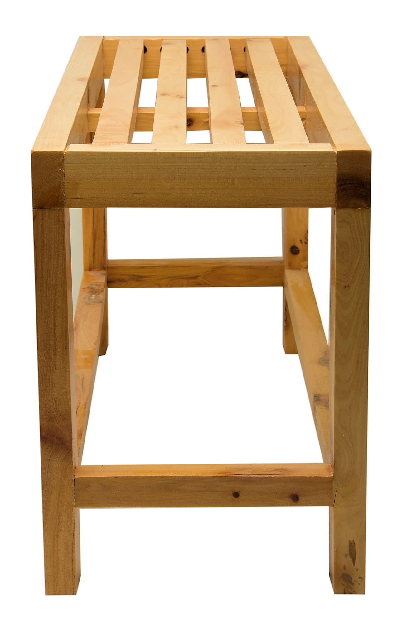 ALFI AB4401 26-Inch Solid Wood Slatted Bench - Single Person Seating for Entryway, Bedroom, or Garden Decor