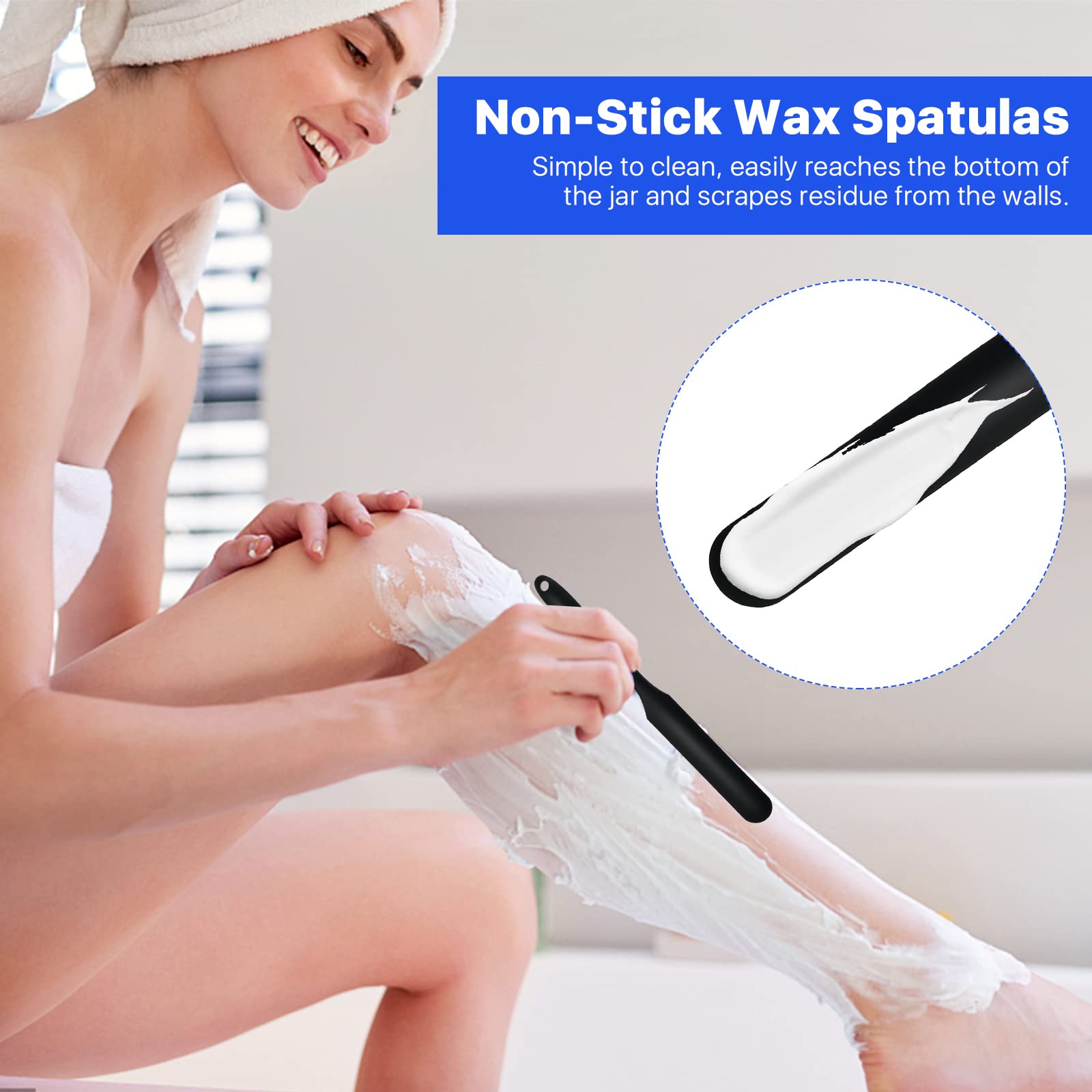 10 Pcs Non-Stick Wax Spatulas - Large Reusable Silicone Hair Removal Applicators for Eyebrows, Bikini & Body Waxing | Salon & Home Use Makeup Scraper Tools