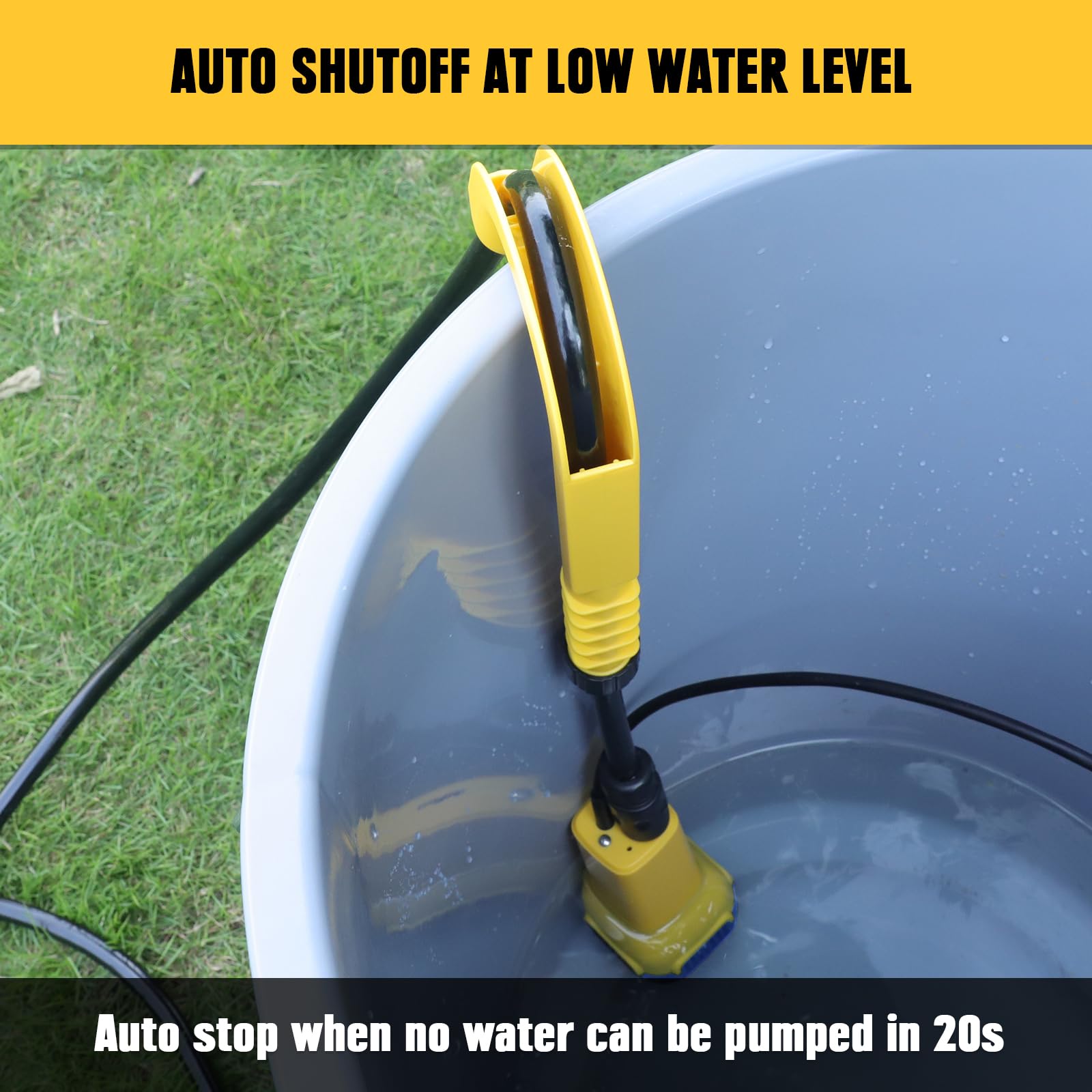 **Mellif 80W Cordless Submersible Water Pump - Compatible with Dewalt 20V Battery, 475GPH Portable Utility Pump for Rain Barrel, Pool, Garden Pond, Basement - Ideal for Water Transfer, Drainage & Emergency Flooding (Tool Only)**