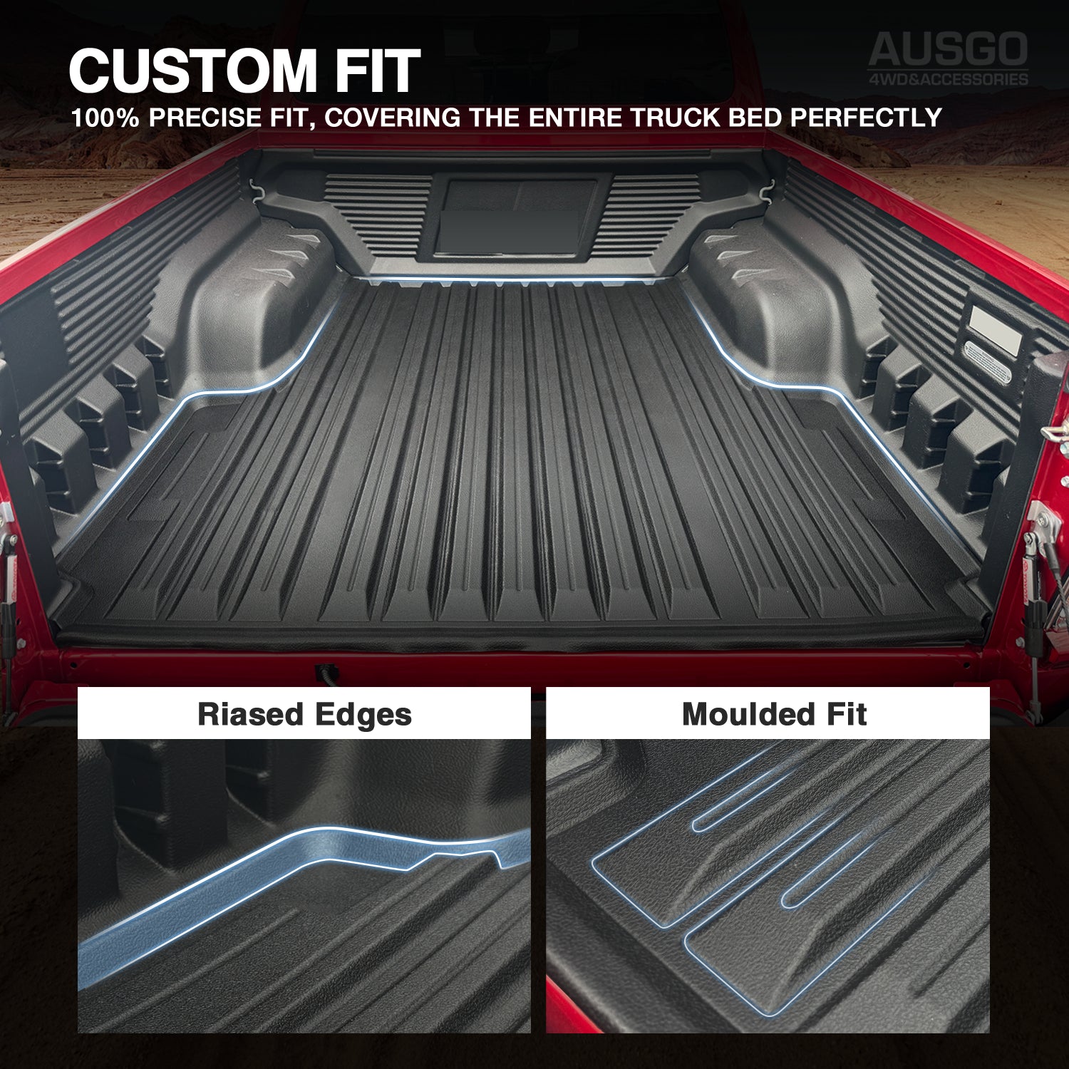 Premium Ute Mat for Toyota Hilux Dual Cab GR Sport/Rogue/Rogue 48V (2015-Present) | Heavy Duty Car Floor Mats for Off-Road & Daily Driving Protection