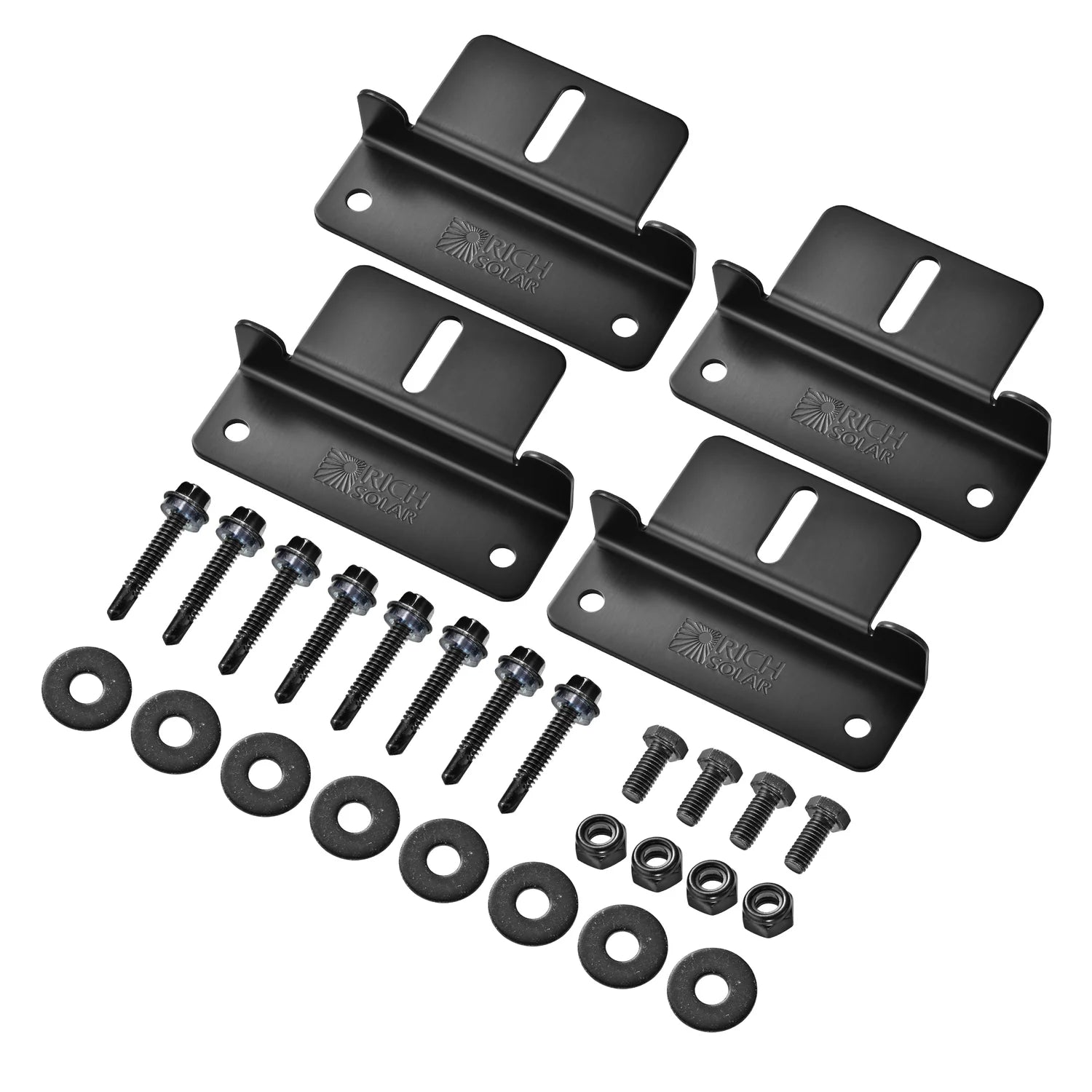 Rich Solar Mounting Z Brackets with Screws - Set of 4 for Solar Panel Installation | Durable & Weatherproof Solar Panel Mounting Hardware for RV, Boat & Off-Grid Systems