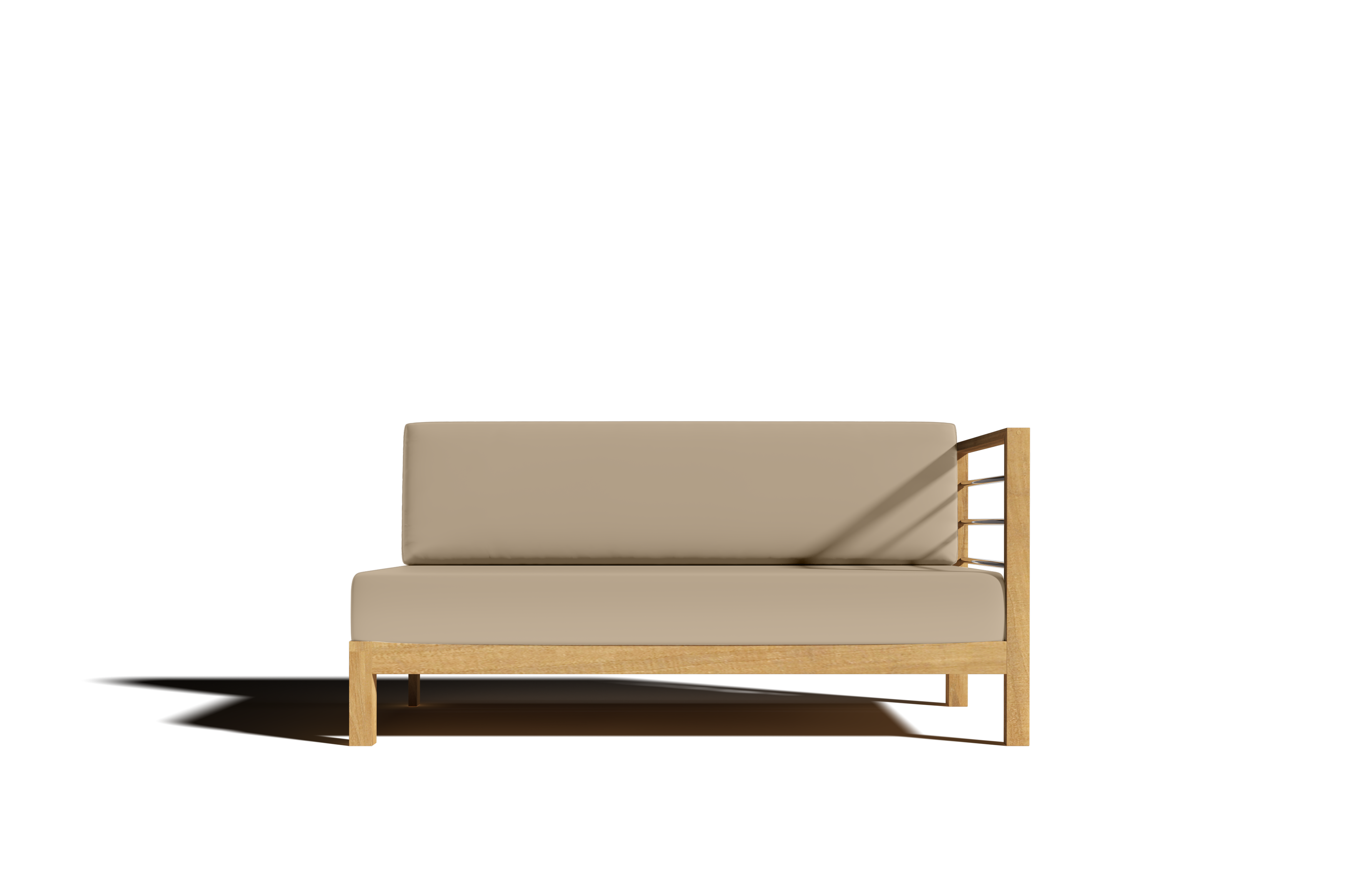Premium 7-Piece Teak Outdoor Sectional Sofa Set with Sunbrella Fawn Cushions – Deep Seating Patio Furniture for Garden, Poolside & Backyard Relaxation