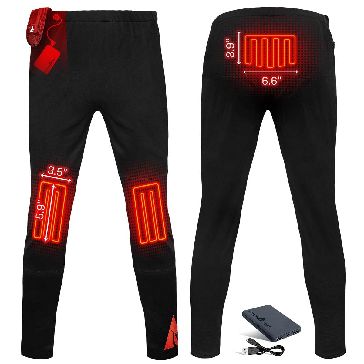 ActionHeat 5V Battery Heated Pants for Women with 3 Heat Zones - Warm Base Layer for Winter Sports & Outdoor Activities | Perfect for Camping, Skiing, Hunting, Fishing, Golf & Cold Weather Adventures
