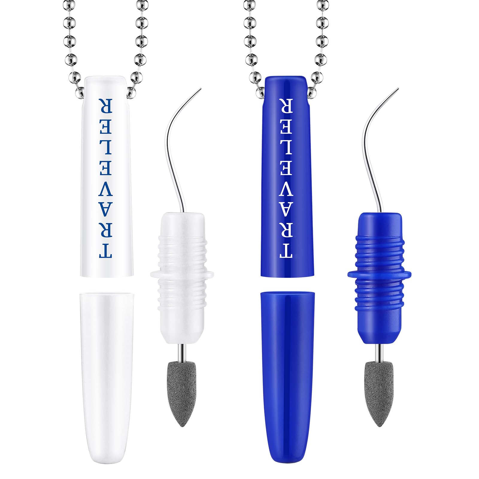 EXCEART Travel Teeth Plaque & Tartar Remover Tool Set - Mini Dental Hygiene Cleaning Kit with Chain for Travel & Home Use - Perfect for Whitening, Stain Removal & Oral Care On-the-Go